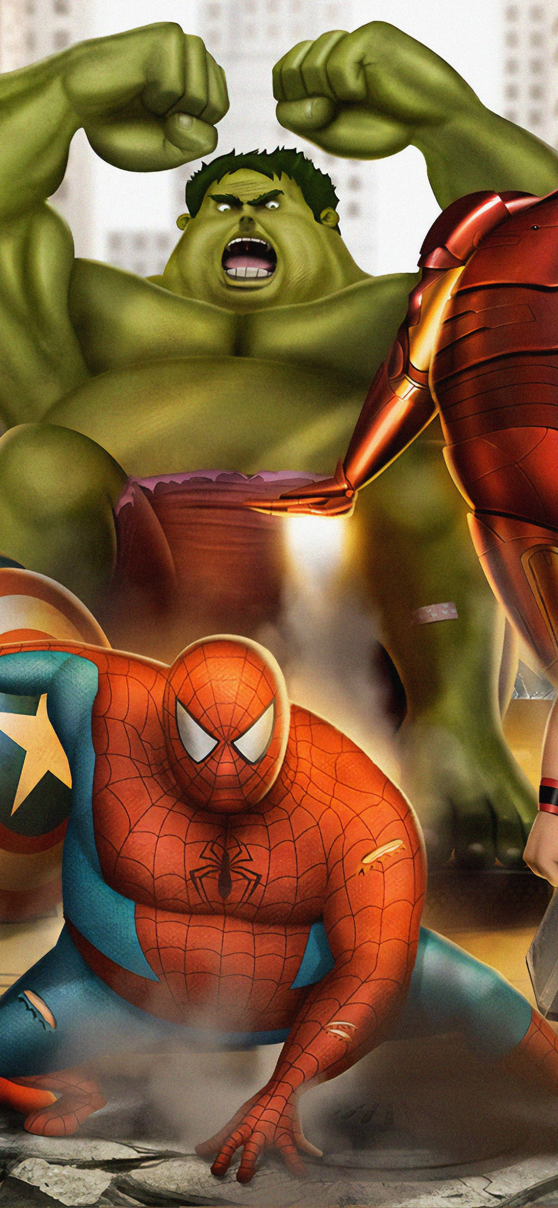 Fette Helden, Superhelden, Held, Charakter, Marvel Comics. Wallpaper in 1125x2436 Resolution