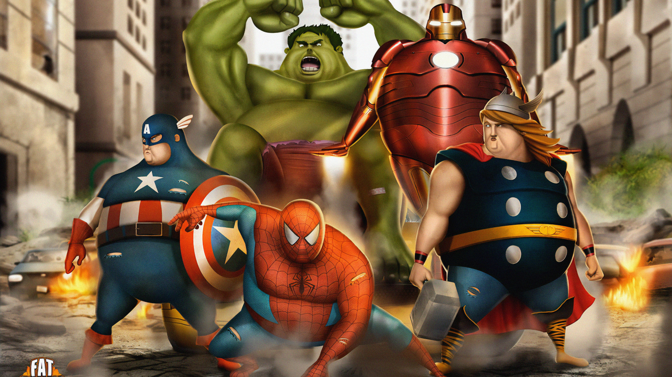 Fette Helden, Superhelden, Held, Charakter, Marvel Comics. Wallpaper in 1366x768 Resolution