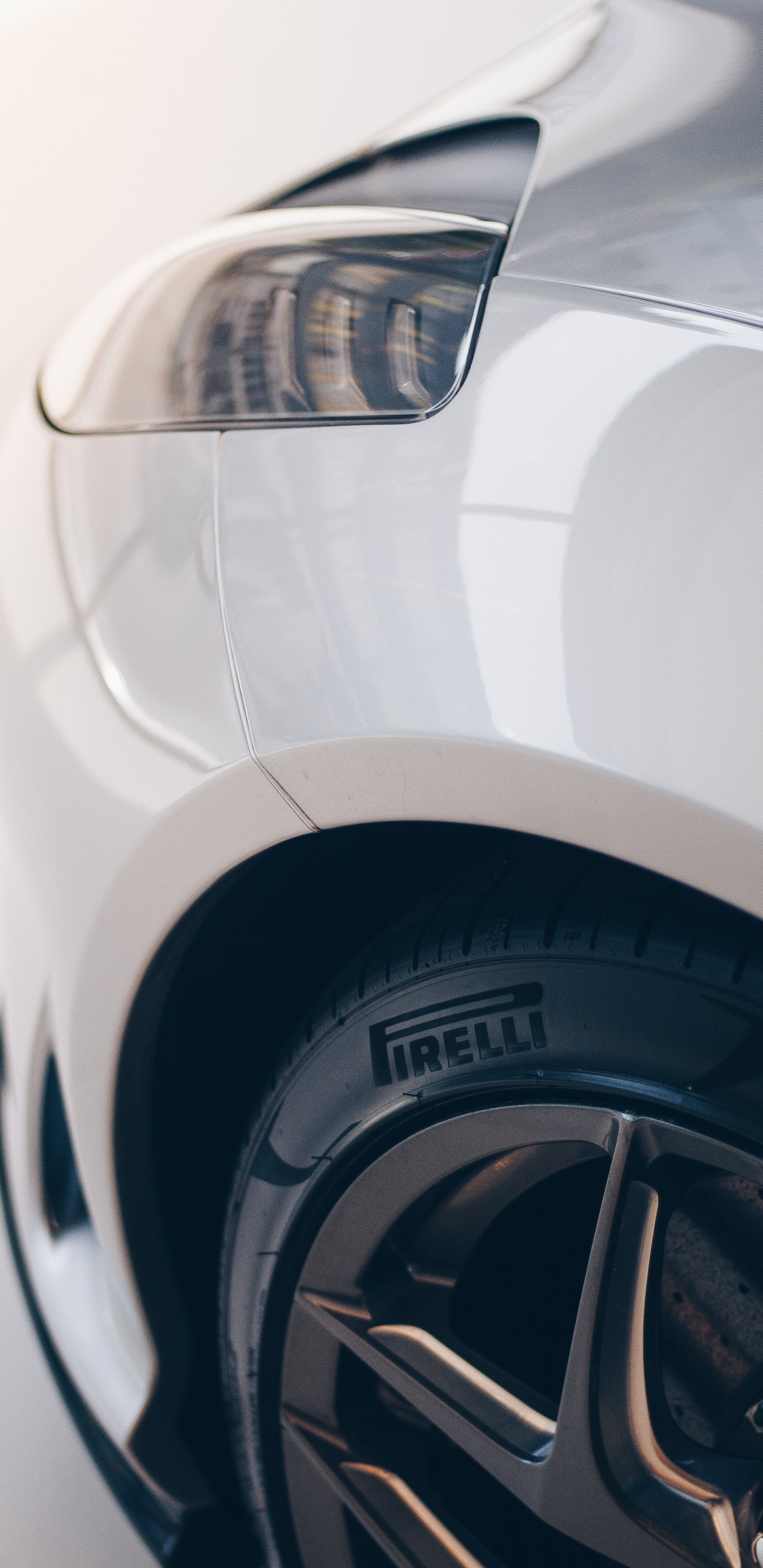 Silver Car With Black Wheel. Wallpaper in 1440x2960 Resolution