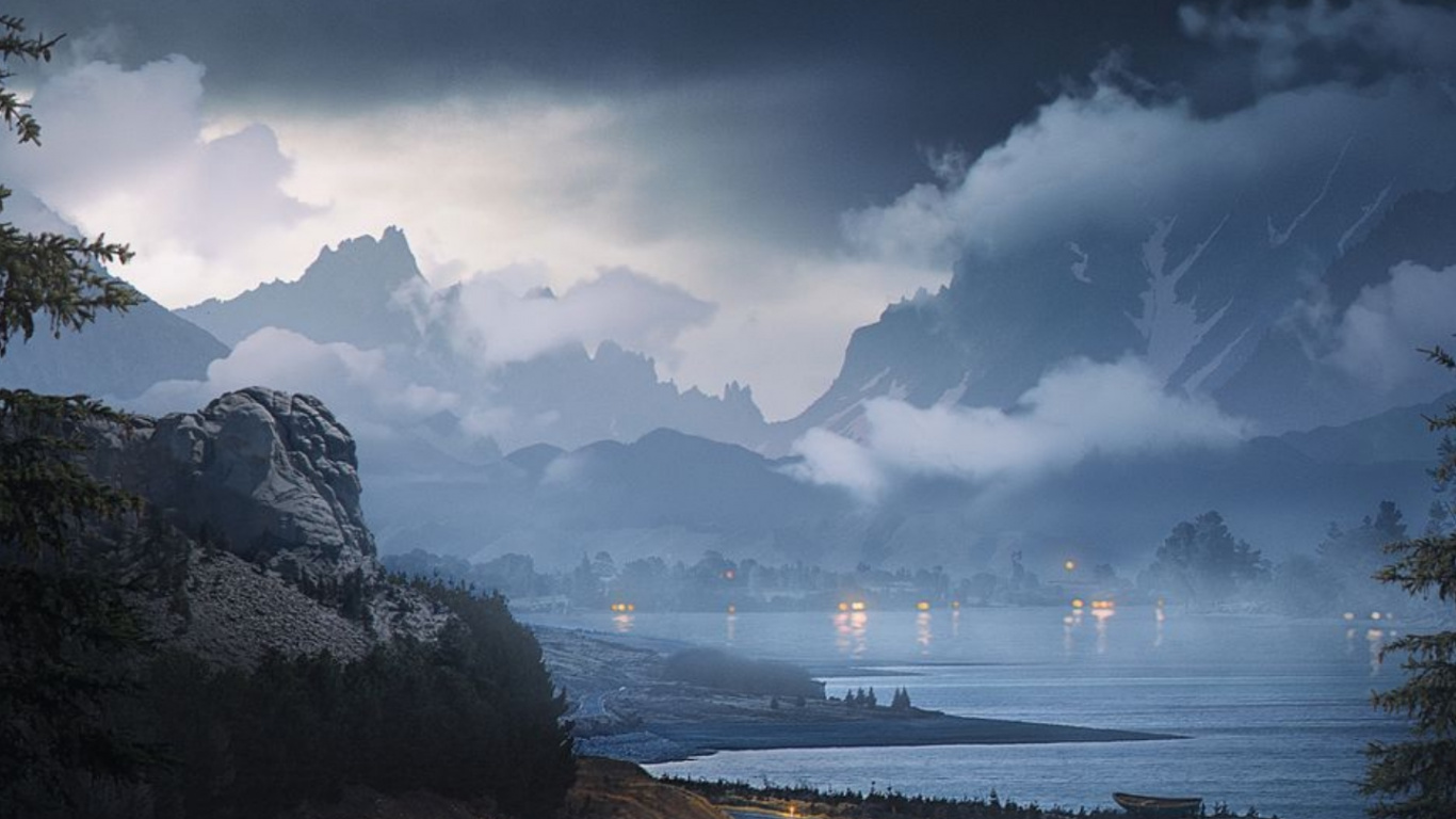 Cloud, Wasser, Atmosphäre, Wasserressourcen, Baum. Wallpaper in 1366x768 Resolution