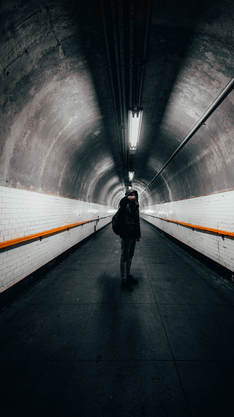 Light, Camera, Road Surface, Grey, Tunnel. Wallpaper in 750x1334 Resolution