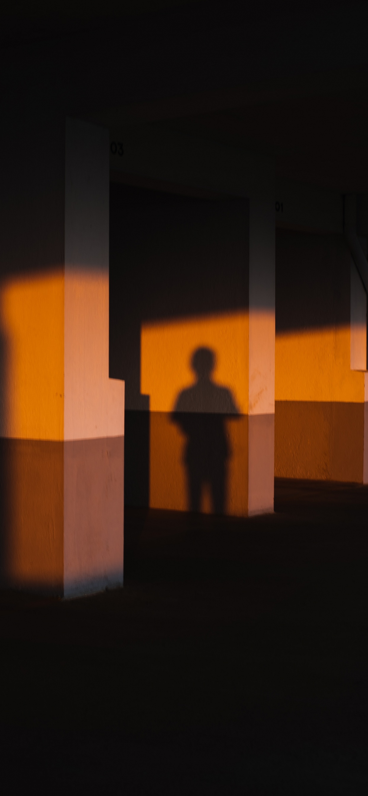 Silhouette de Personne Debout Devant un Mur de Béton Brun. Wallpaper in 1242x2688 Resolution