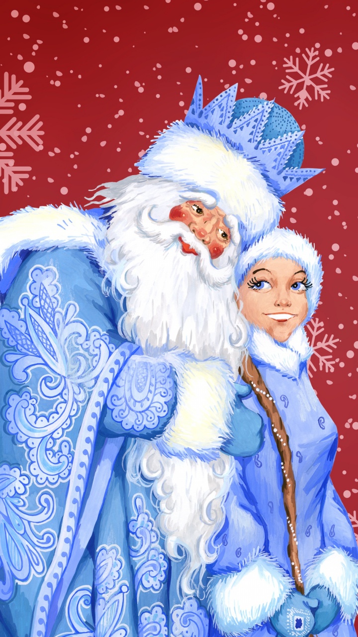 Nochevieja, Santa Claus, El Día De Navidad, Snegurochka, Invierno. Wallpaper in 720x1280 Resolution
