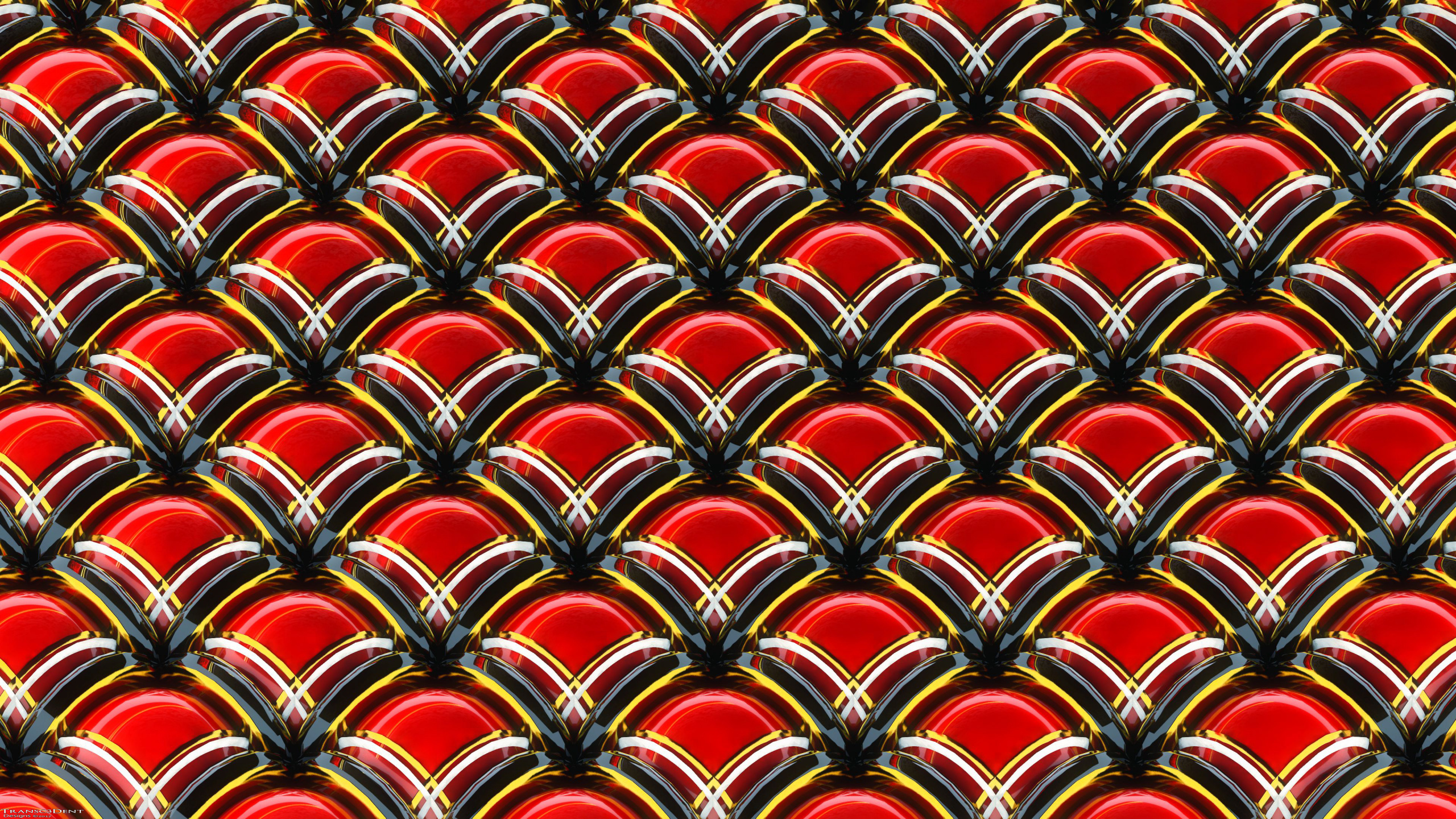 Red and Black Round Pattern. Wallpaper in 2560x1440 Resolution