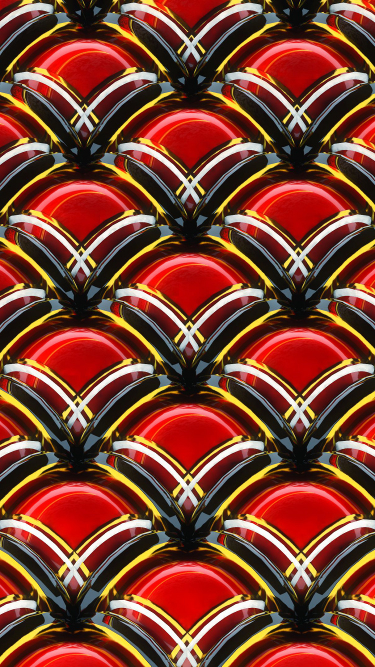 Rotes Und Schwarzes Rundes Muster. Wallpaper in 750x1334 Resolution