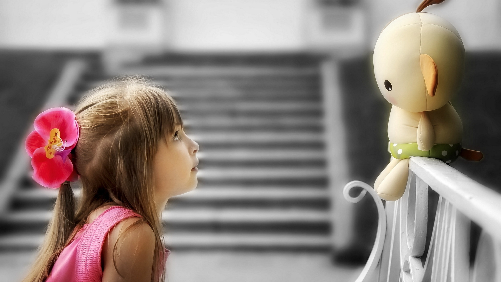 Pink, Child, Infant, Pinkie, Teddy Bear. Wallpaper in 1920x1080 Resolution