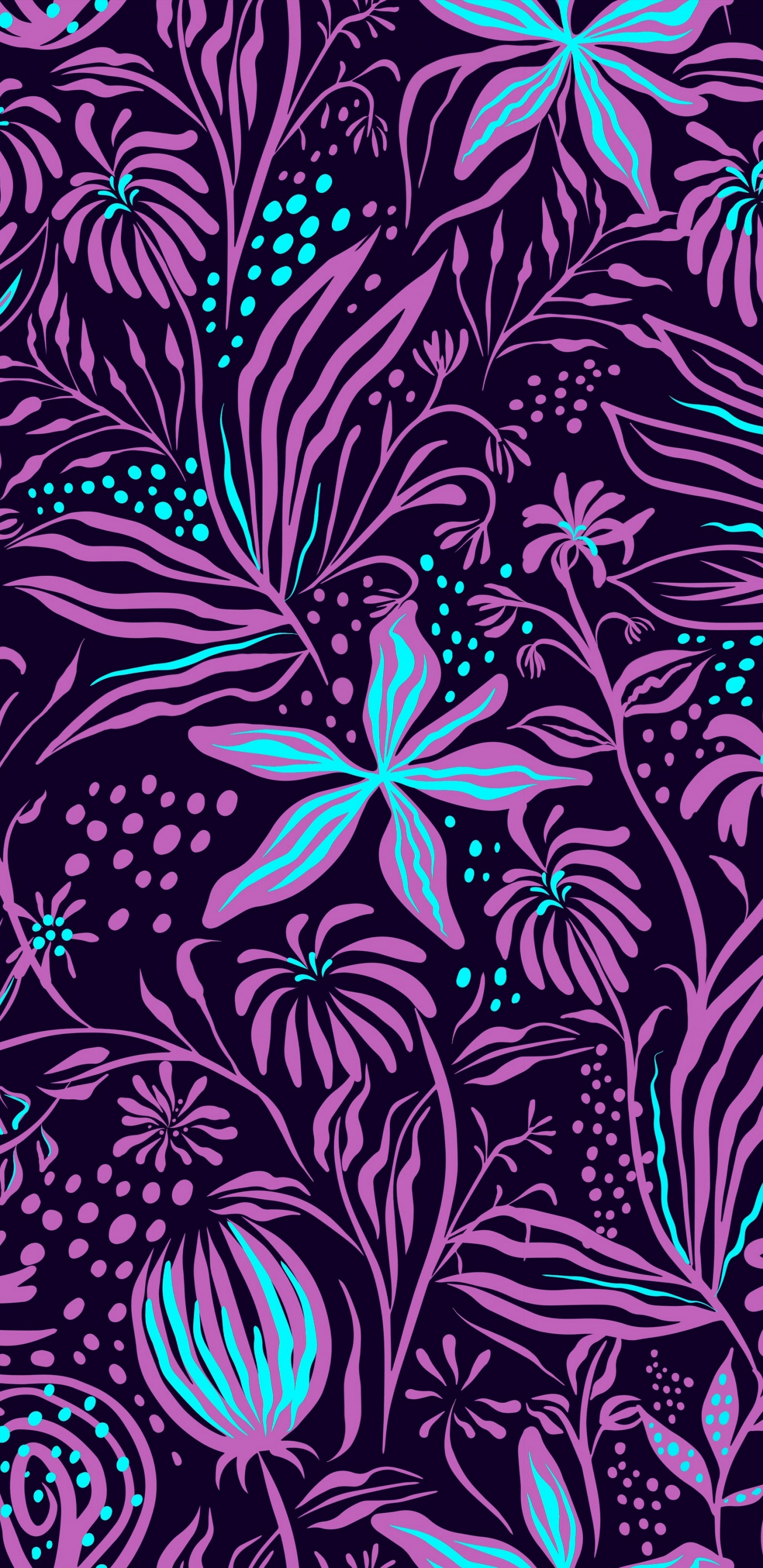 紫色的, 品红色, 迷幻术, 花卉设计, 手提包 壁纸 1440x2960 允许