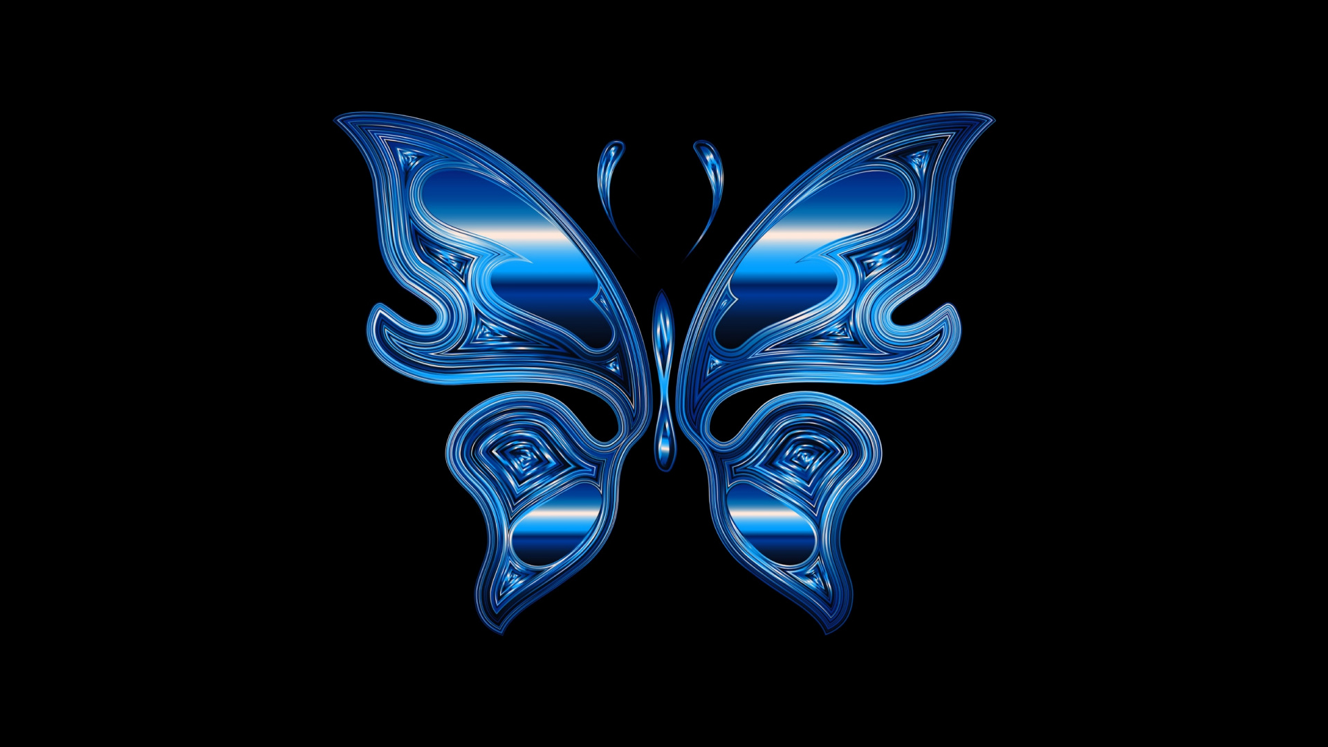 Blue and Black Butterfly Illustration. Wallpaper in 1920x1080 Resolution