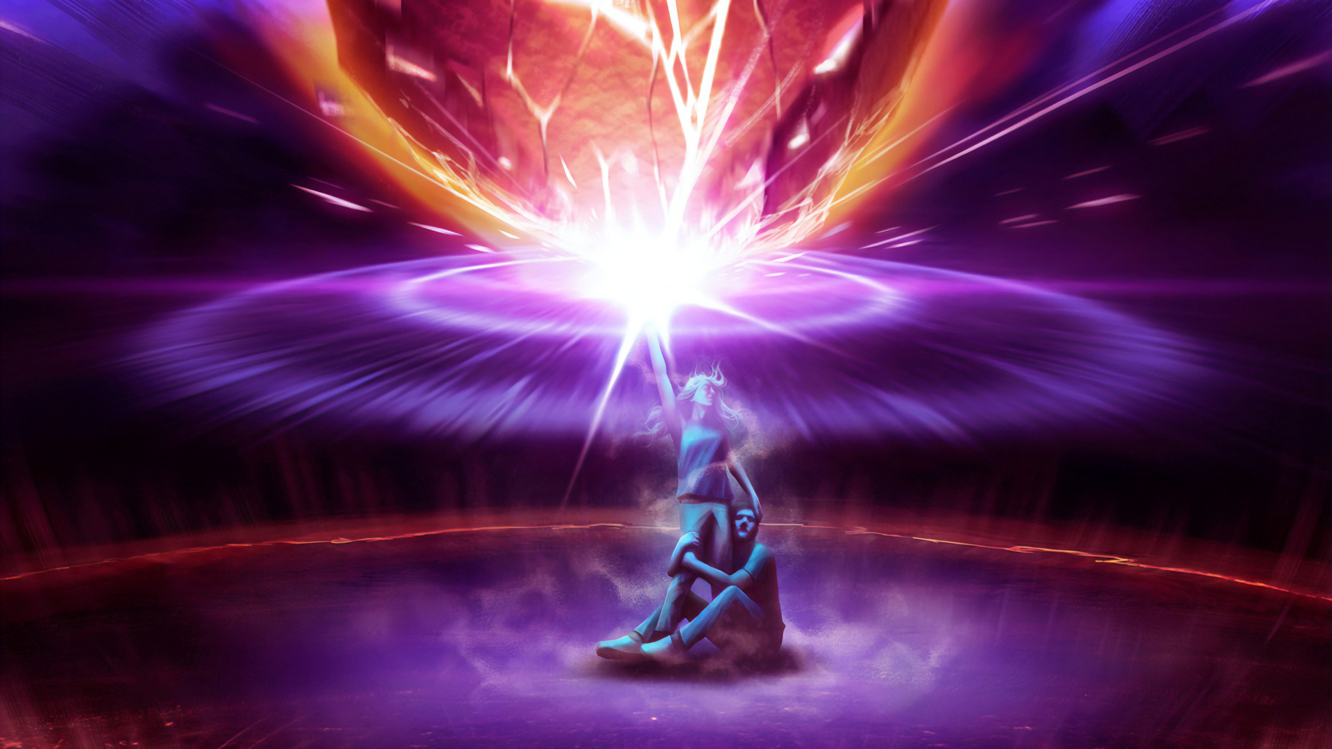 Femme en Robe Blanche Debout Sur un Sol Couvert de Neige. Wallpaper in 1920x1080 Resolution