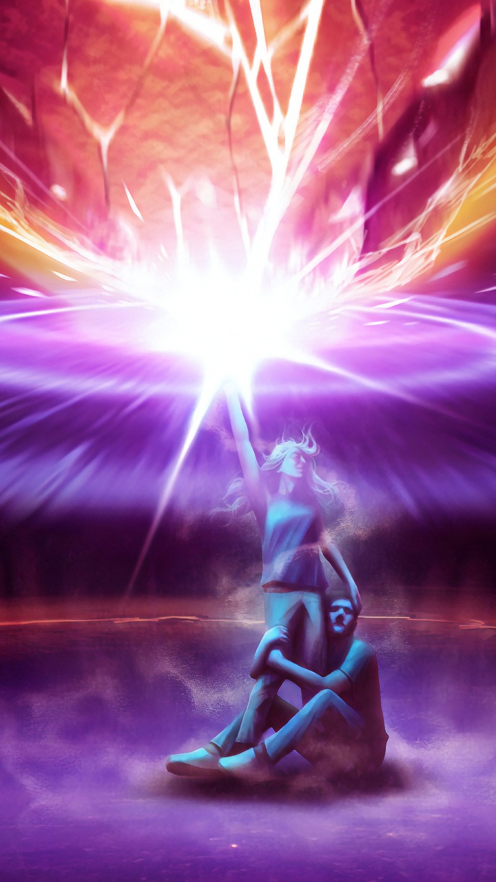 Femme en Robe Blanche Debout Sur un Sol Couvert de Neige. Wallpaper in 720x1280 Resolution