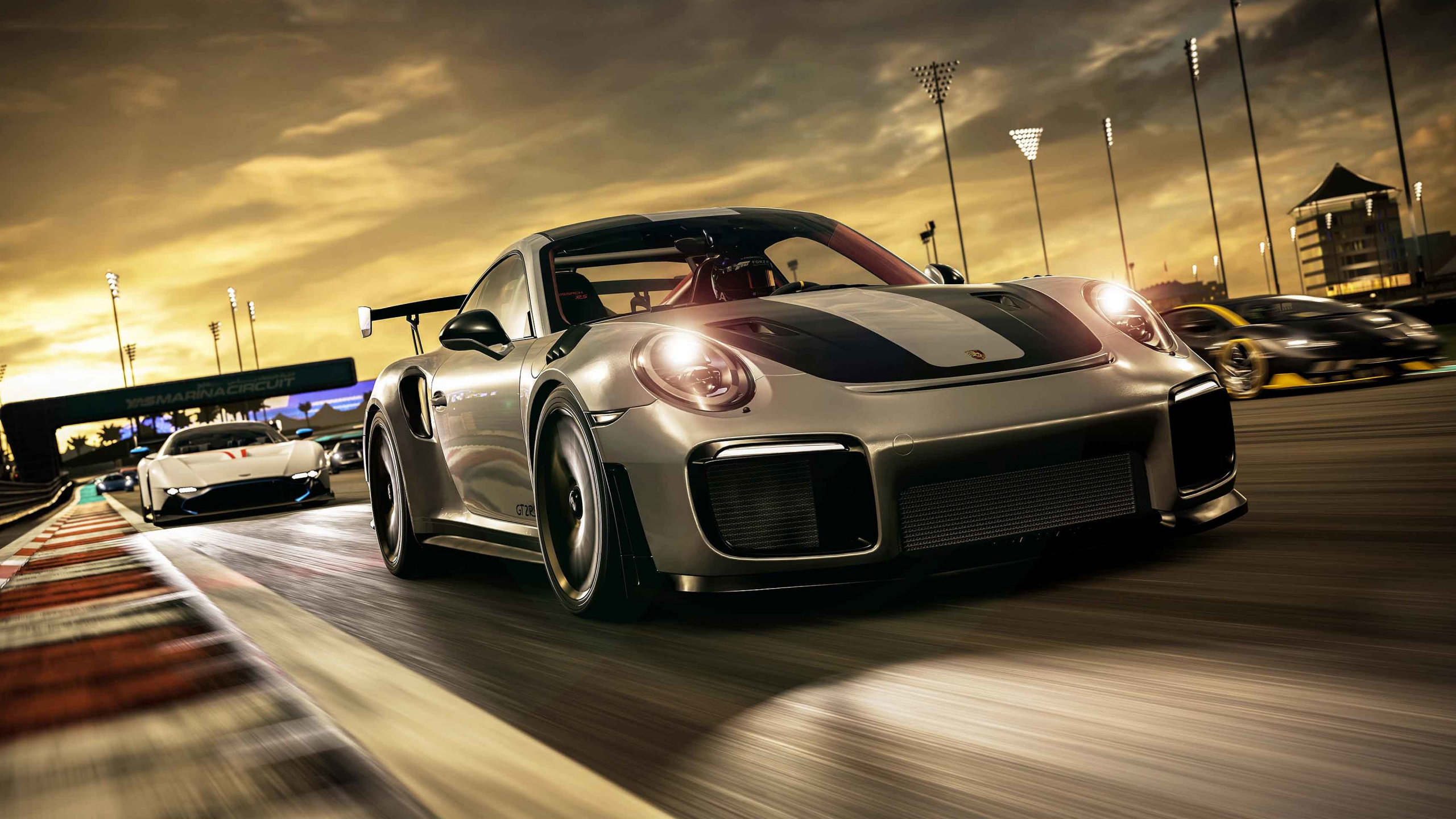 Black Porsche 911 on Road. Wallpaper in 2560x1440 Resolution