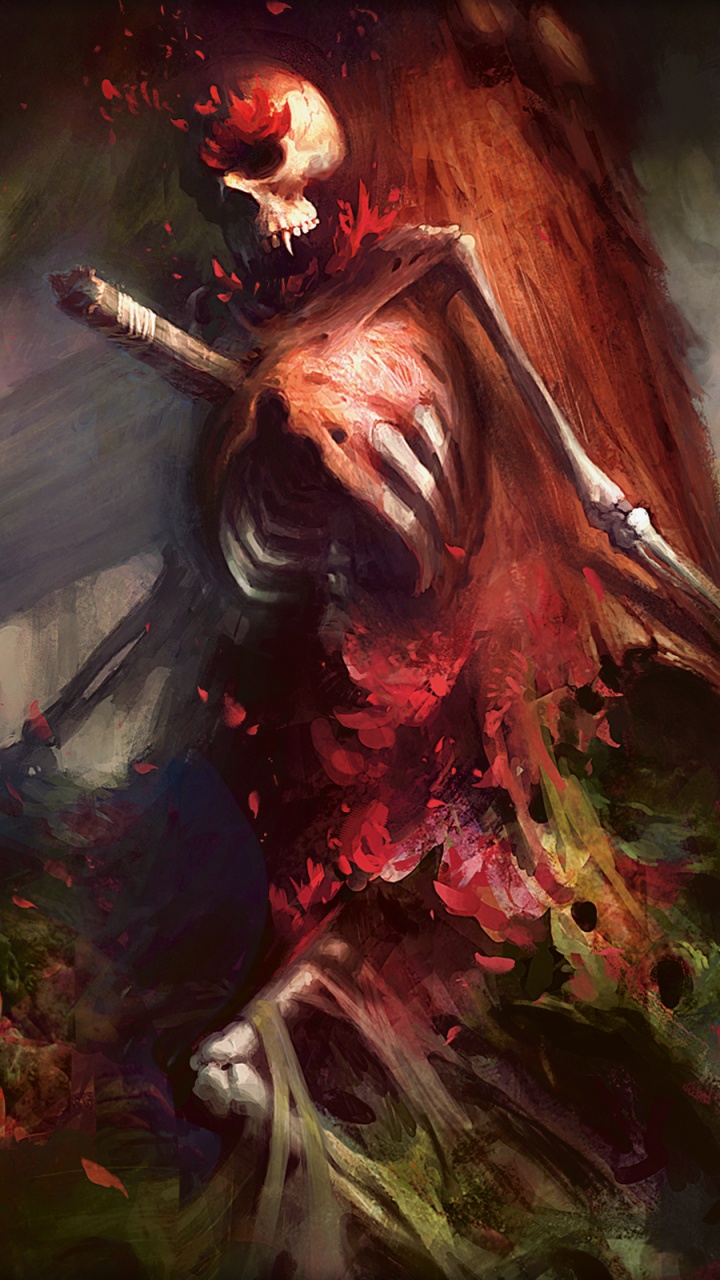 Femme en Peinture Robe Noire et Blanche. Wallpaper in 720x1280 Resolution