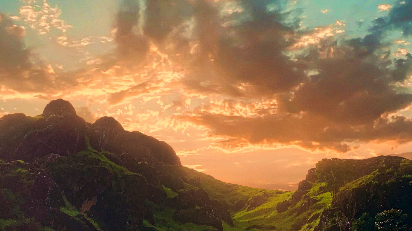 Landscape, Nature, Illustration, Cloud, Atmosphere. Wallpaper in 1366x768 Resolution