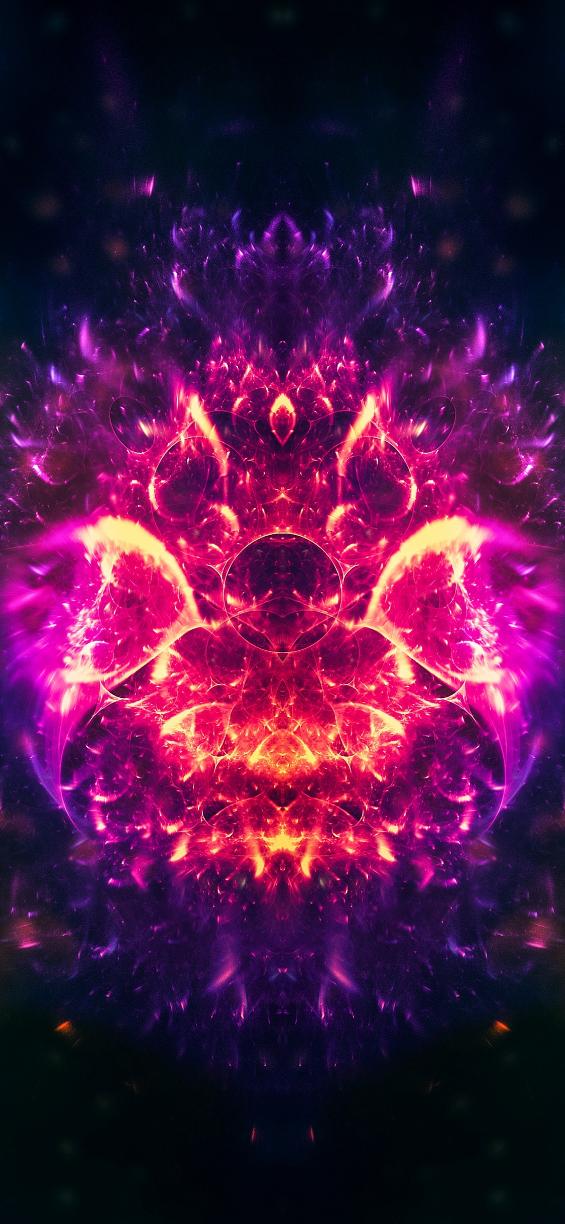 Arte Abstracto Morado y Naranja. Wallpaper in 1125x2436 Resolution