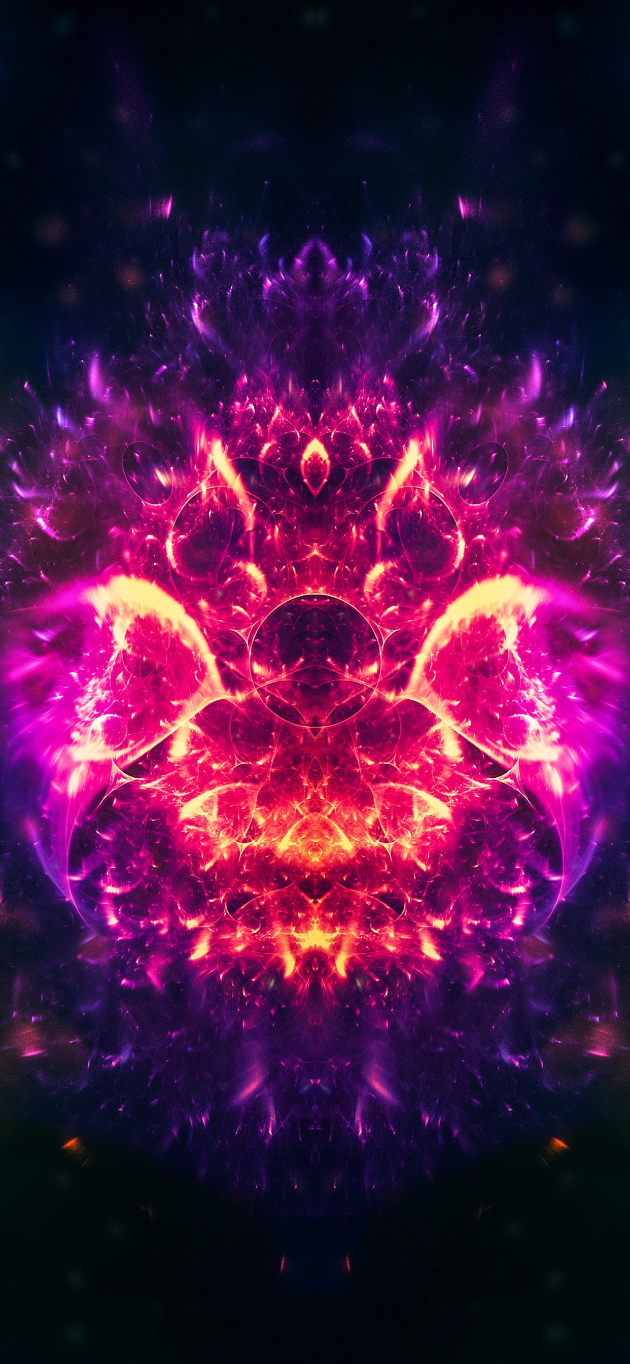 Arte Abstracto Morado y Naranja. Wallpaper in 1242x2688 Resolution