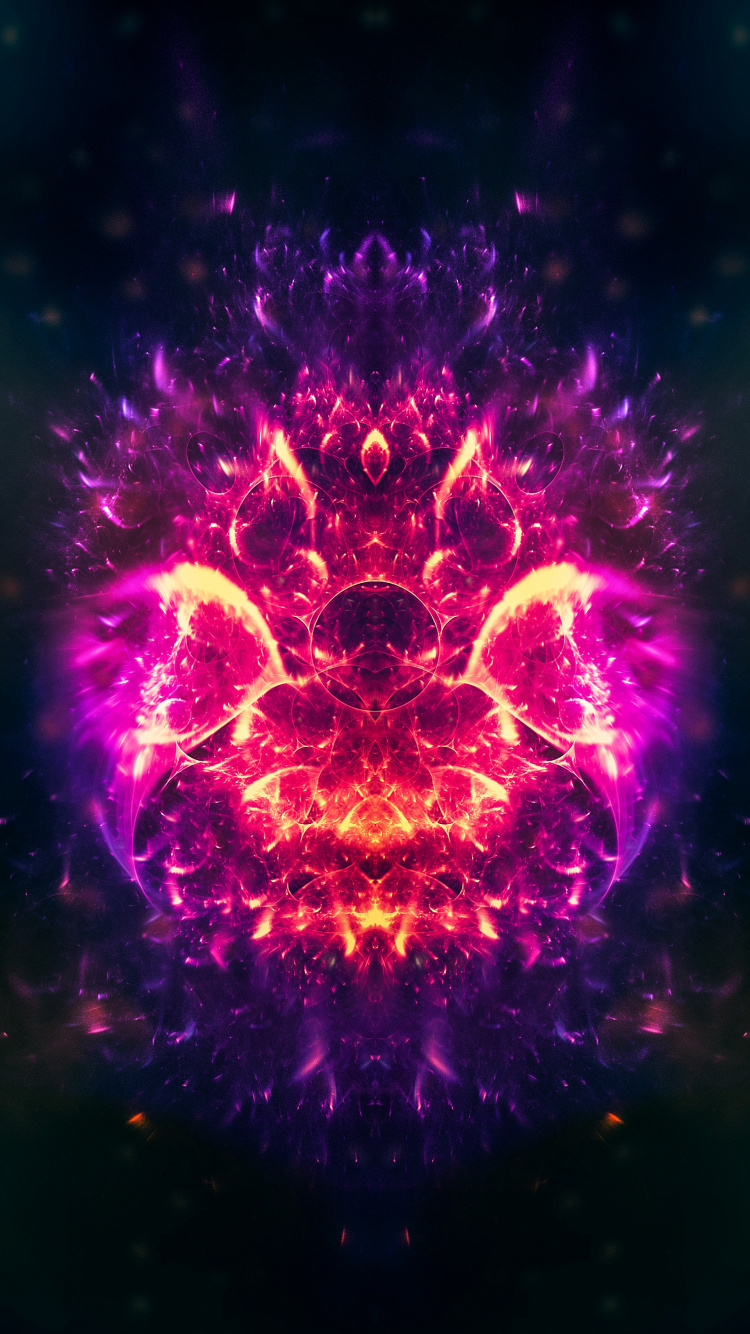 Arte Abstracto Morado y Naranja. Wallpaper in 750x1334 Resolution