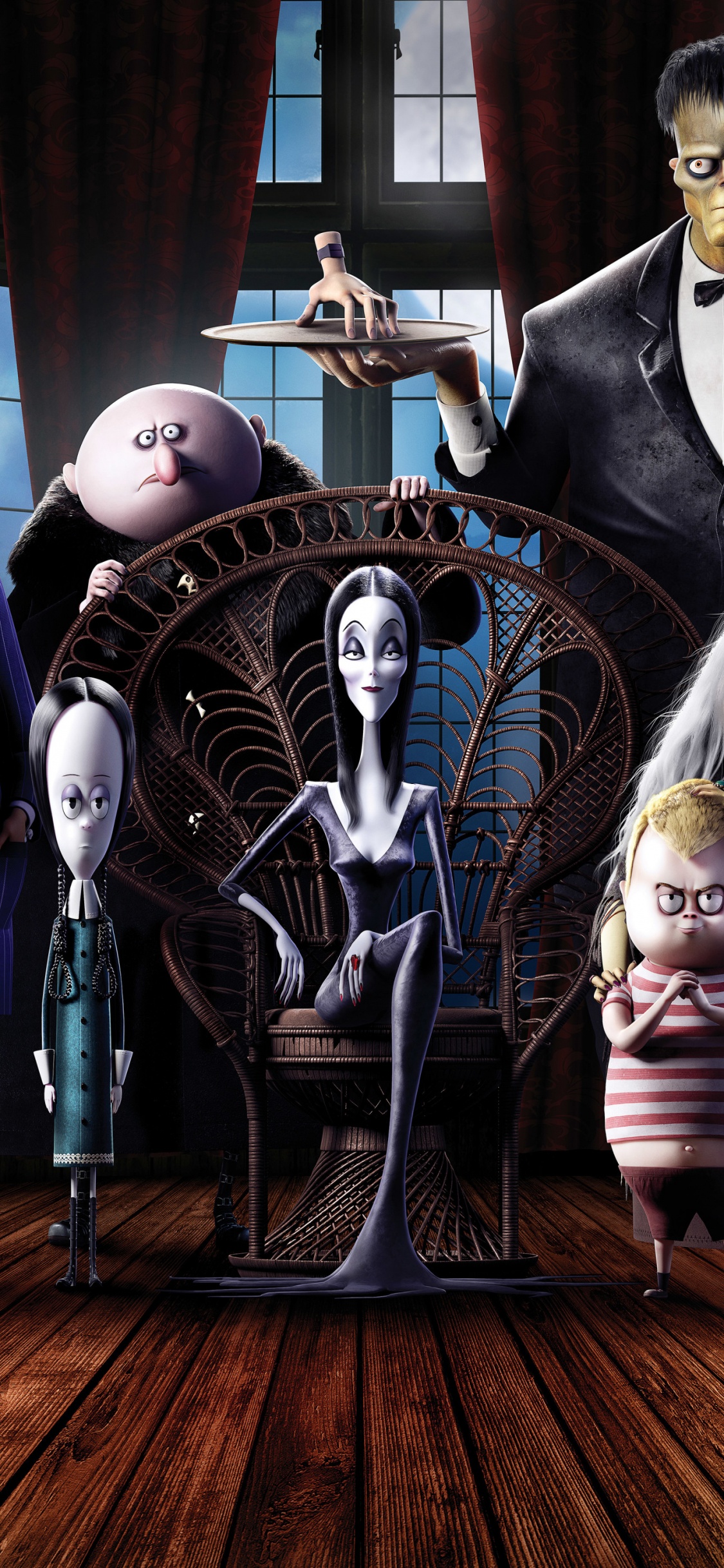 Addams Family 2019, The Addams Family, Wednesday Addams, Gomez Addams, Morticia Addams. Wallpaper in 1125x2436 Resolution