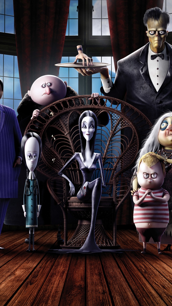 Addams Family 2019, The Addams Family, Wednesday Addams, Gomez Addams, Morticia Addams. Wallpaper in 720x1280 Resolution