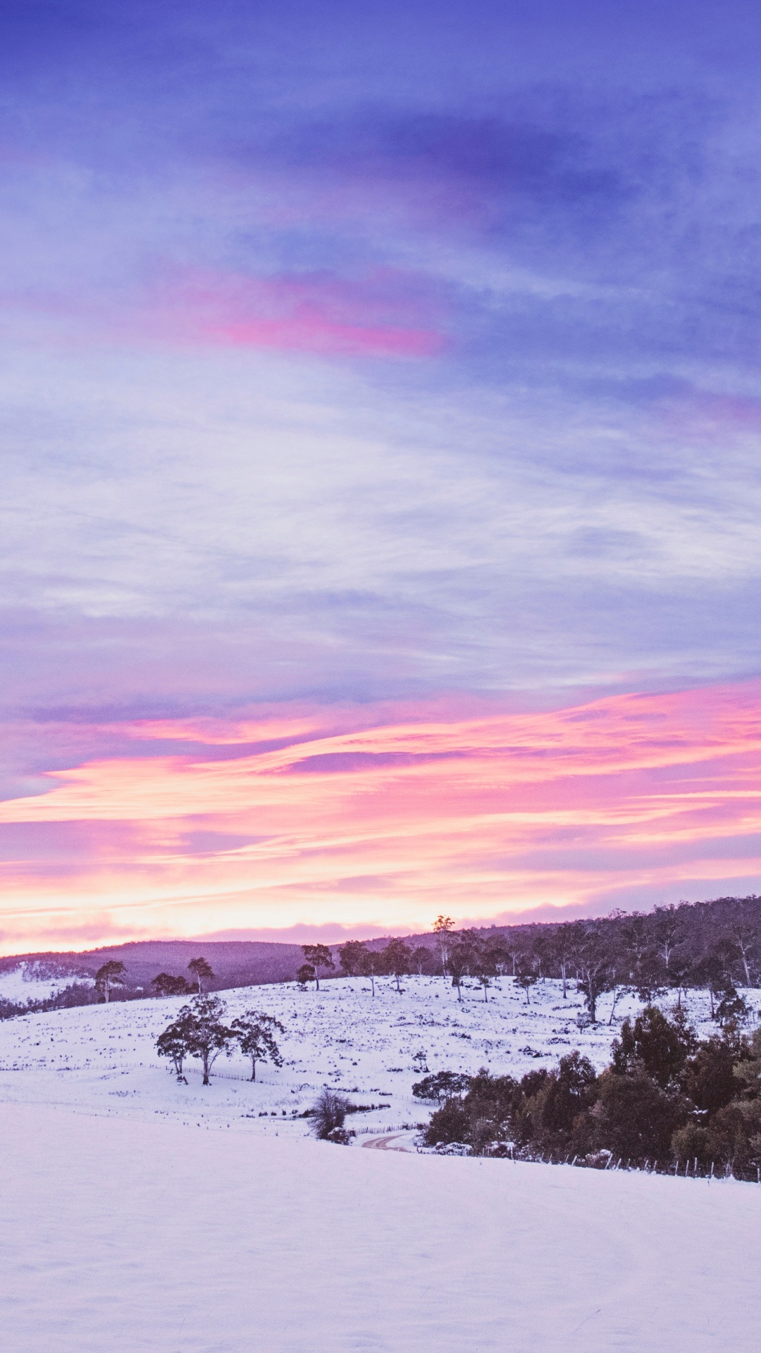 Schnee, Naturlandschaft, Winter, Cloud, Pink. Wallpaper in 1080x1920 Resolution