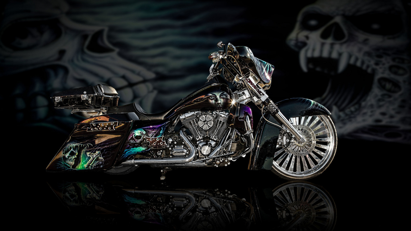 Black and Green Sports Bike. Wallpaper in 1366x768 Resolution