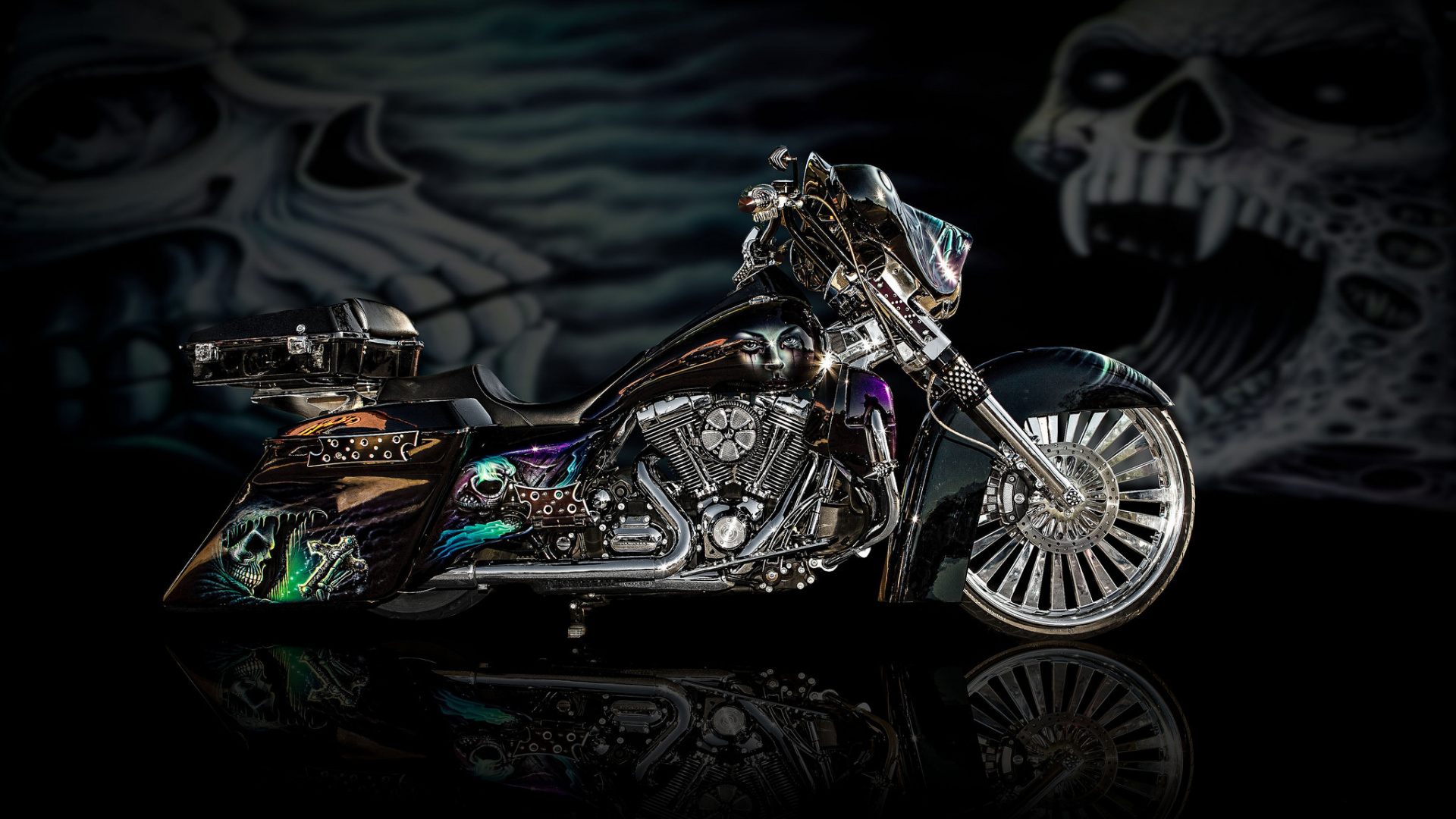 Black and Green Sports Bike. Wallpaper in 1920x1080 Resolution