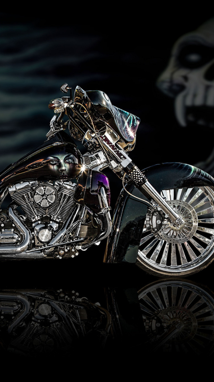 Black and Green Sports Bike. Wallpaper in 750x1334 Resolution