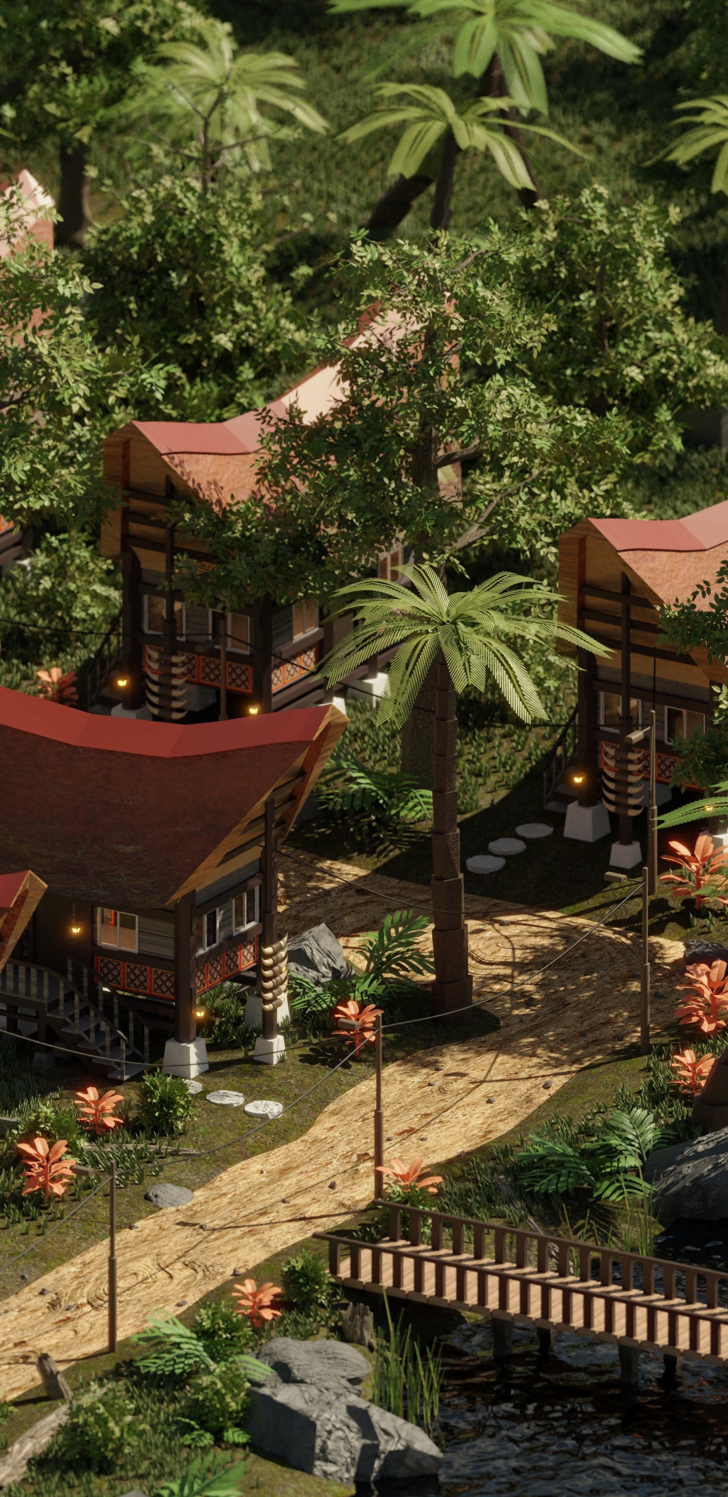 Resort, Indonésie, Conception, Graphique, Propriété. Wallpaper in 1440x2960 Resolution