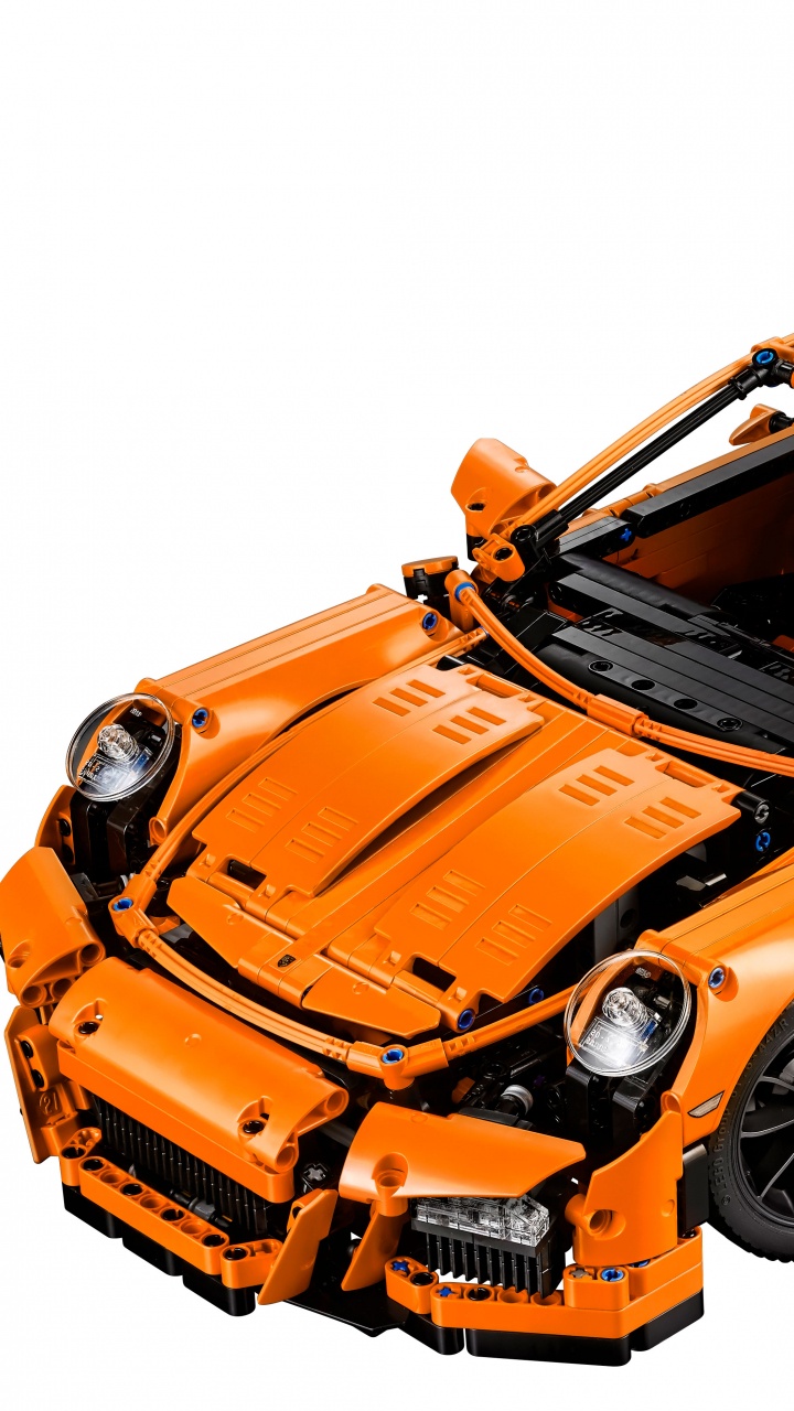 保时捷, 乐高积木, 汽车模型, 保时捷911GT3RS996, 黄色的 壁纸 720x1280 允许