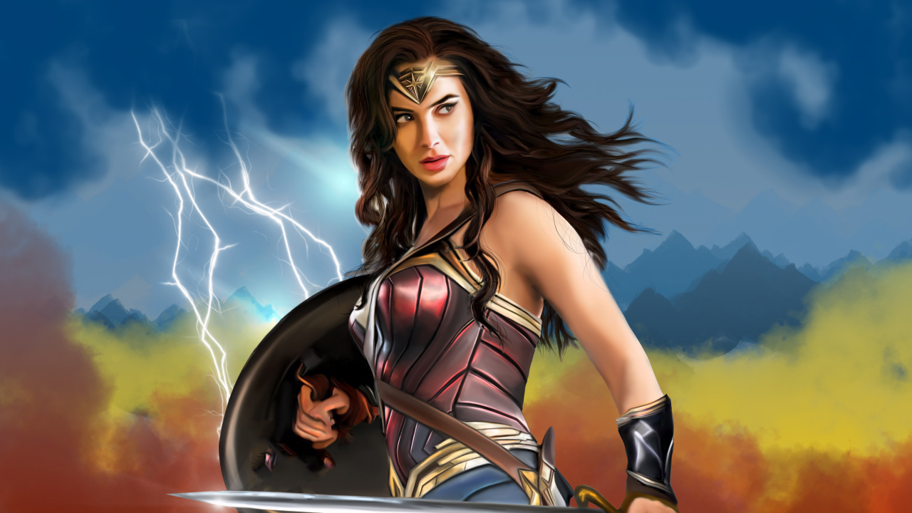 Gal Gadot, Wonder Woman, Wonder Woman 1984, Fan Art, Art. Wallpaper in 1280x720 Resolution