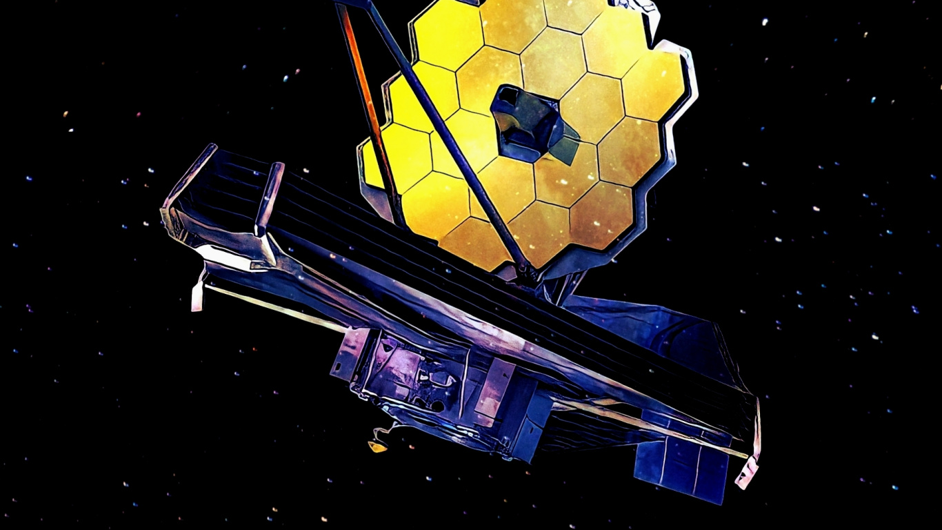 James Webb, Telescopio Espacial James Webb, Telescopio, el Telescopio Espacial, Universo. Wallpaper in 1366x768 Resolution