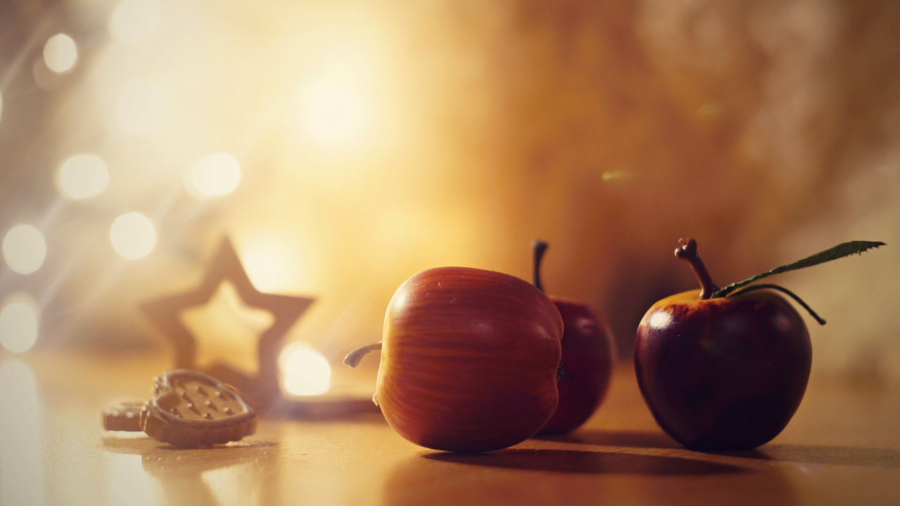 El Día De Navidad, Apple, la Navidad de Galletas, Todavía la Vida, Alimento. Wallpaper in 1280x720 Resolution