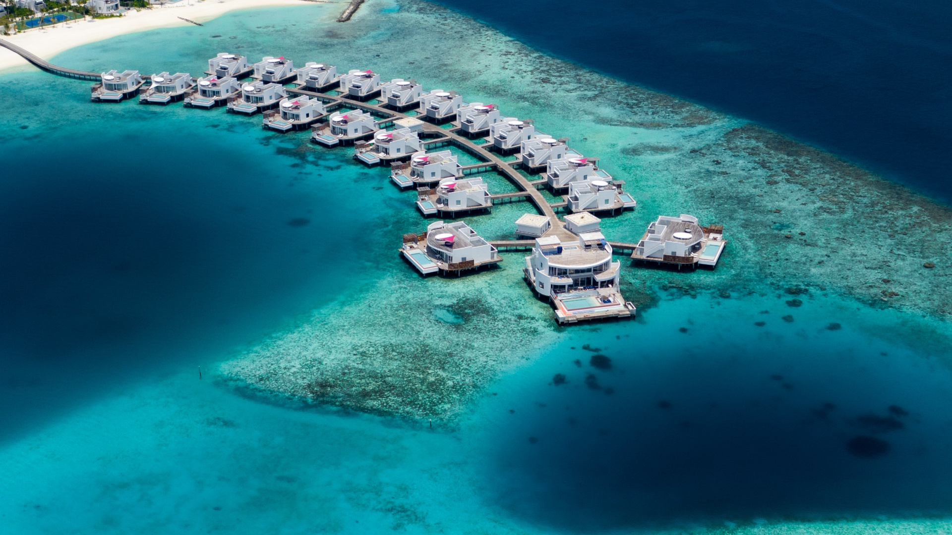 Atoll, Küsten-und Ozeanischen Formationen, Meer, Lagune, Azure. Wallpaper in 1920x1080 Resolution