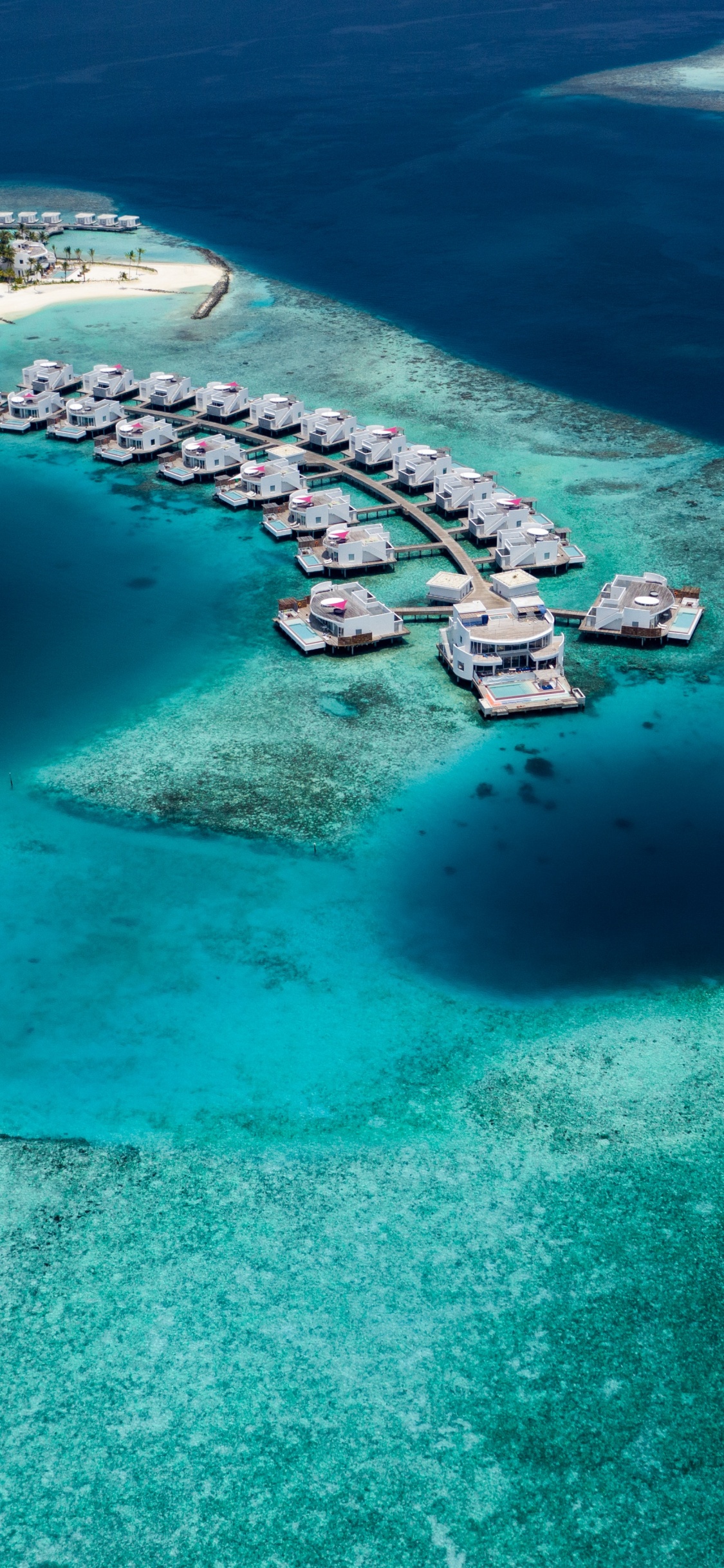 Atoll, Zones Côtières et Océaniques de Reliefs, Mer, Lagune, Azure. Wallpaper in 1125x2436 Resolution