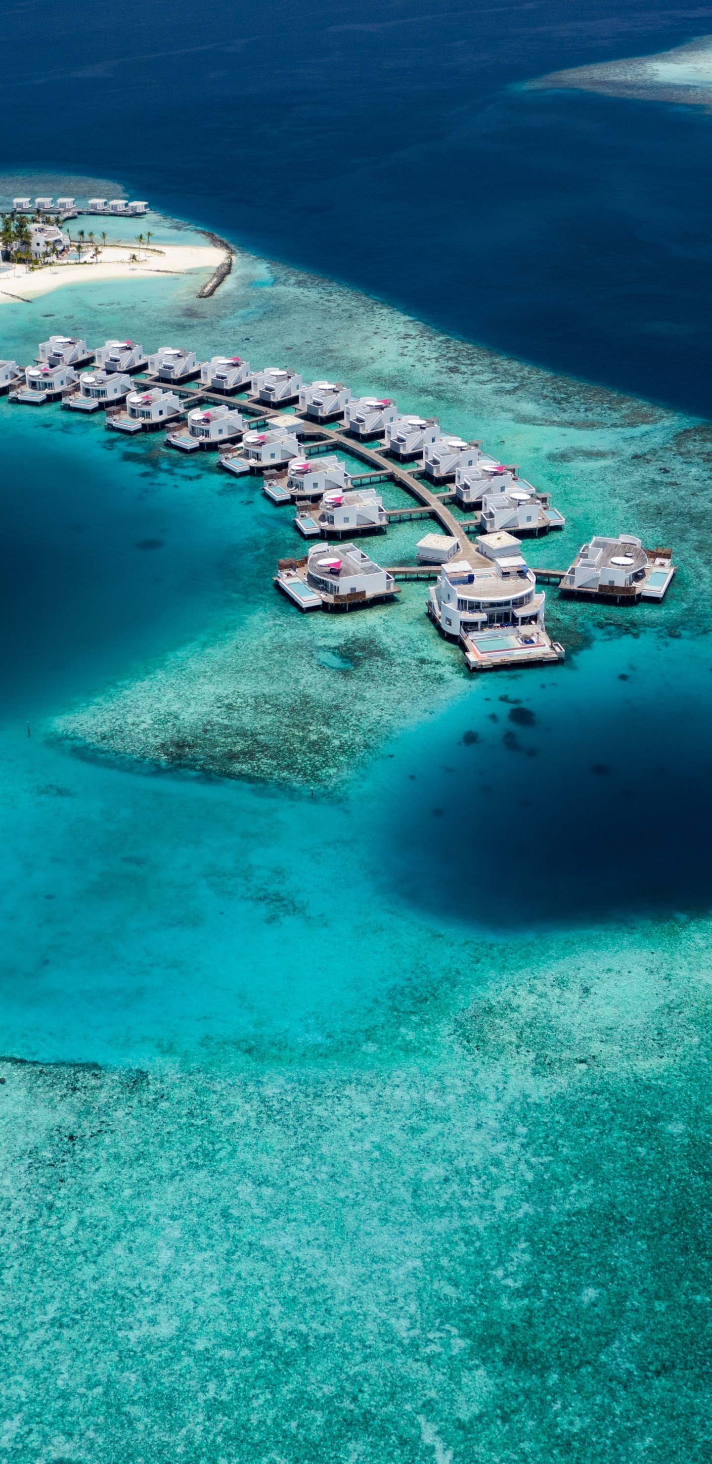 Atoll, Zones Côtières et Océaniques de Reliefs, Mer, Lagune, Azure. Wallpaper in 1440x2960 Resolution