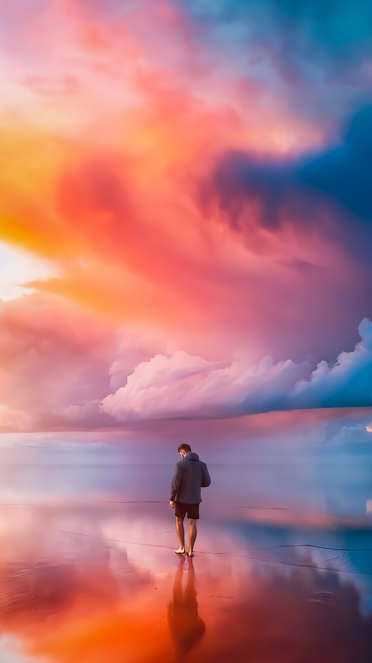 Wach am Himmel Auf, Cloud, Atmosphäre, Menschen in Der Natur, Afterglow. Wallpaper in 750x1334 Resolution