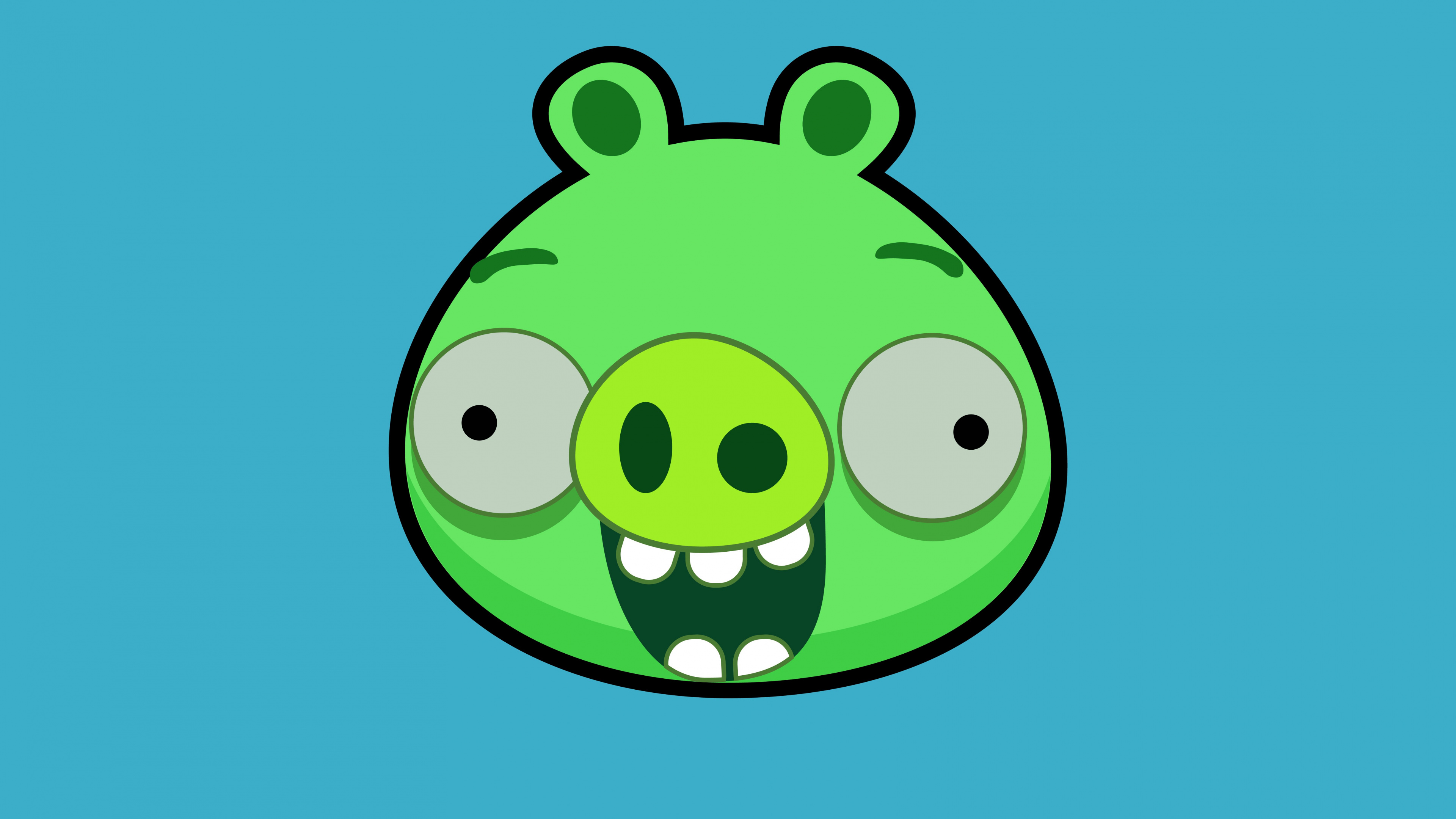 Angry Birds, Gr, Cartoon, Lächeln, Illustration. Wallpaper in 3840x2160 Resolution