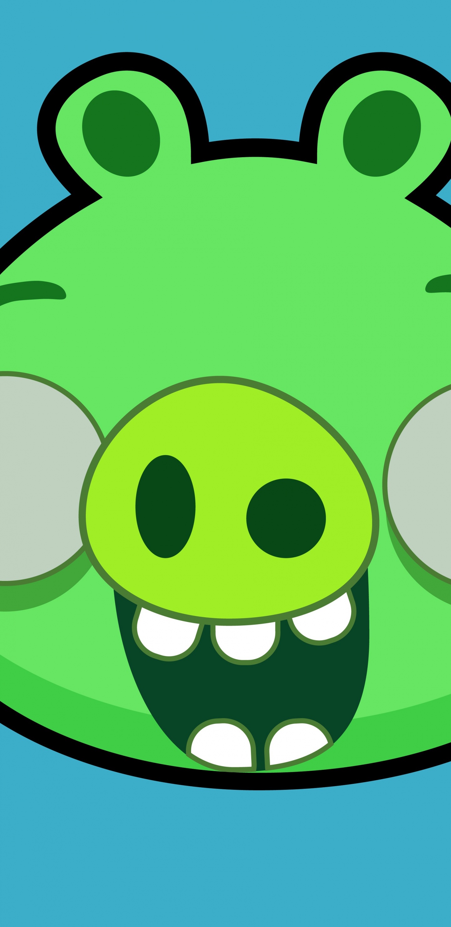 Angry Birds, Green, Cartoon, Smile, Illustration. Wallpaper in 1440x2960 Resolution