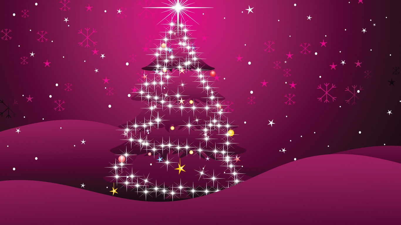 El Día De Navidad, Decoración de la Navidad, Morado, Ilustración, Navidad. Wallpaper in 1366x768 Resolution