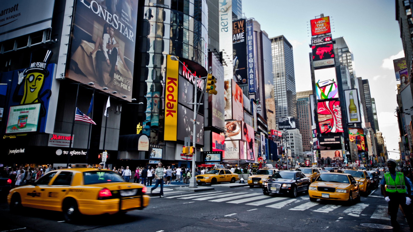 Cars on Road in City During Daytime. Wallpaper in 1366x768 Resolution