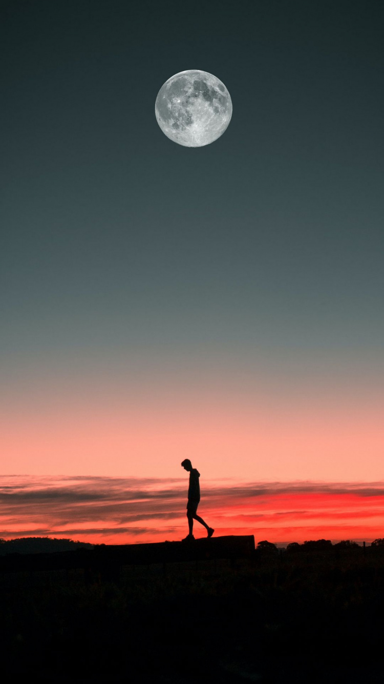 Smartphone, Telephone, Atmosphere, Ecoregion, Moon. Wallpaper in 750x1334 Resolution