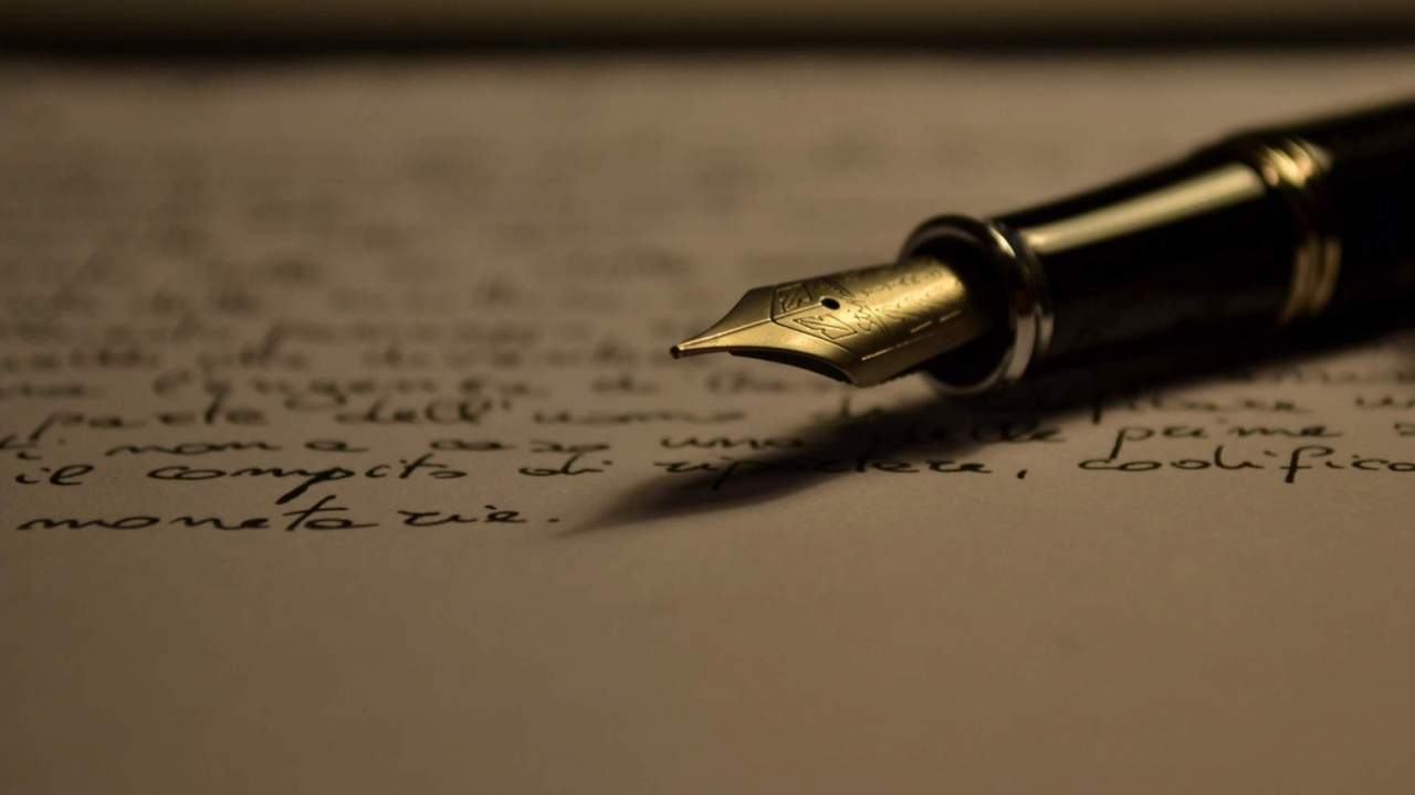 Stylo Plume Argent et or Sur Papier Blanc. Wallpaper in 1280x720 Resolution