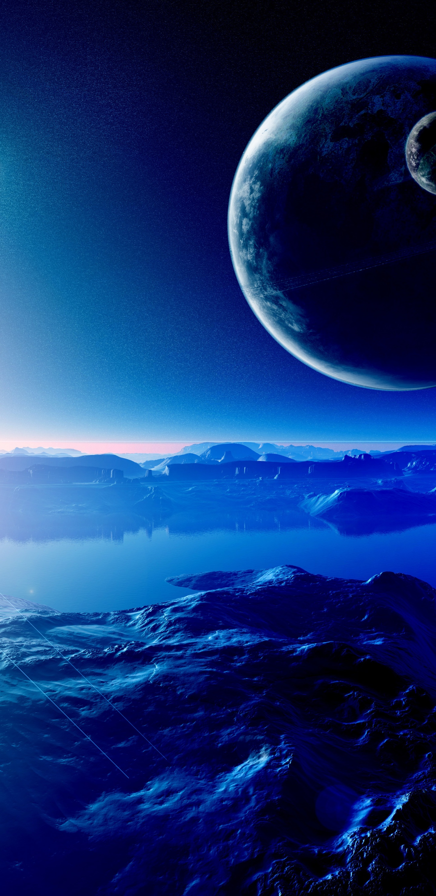 Ciel Bleu et Nuages Blancs. Wallpaper in 1440x2960 Resolution