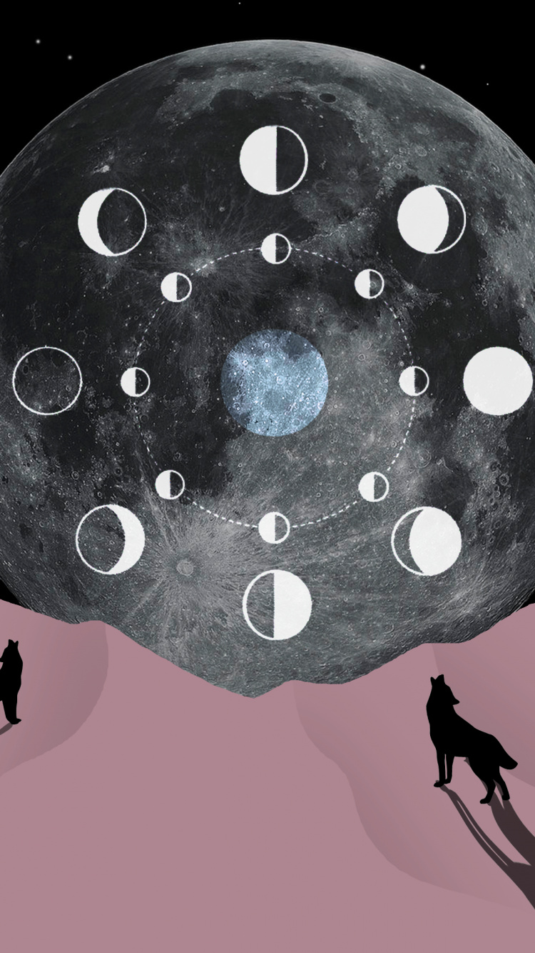 Mond, Natur, Kunst, Cartoon, Insekt. Wallpaper in 750x1334 Resolution