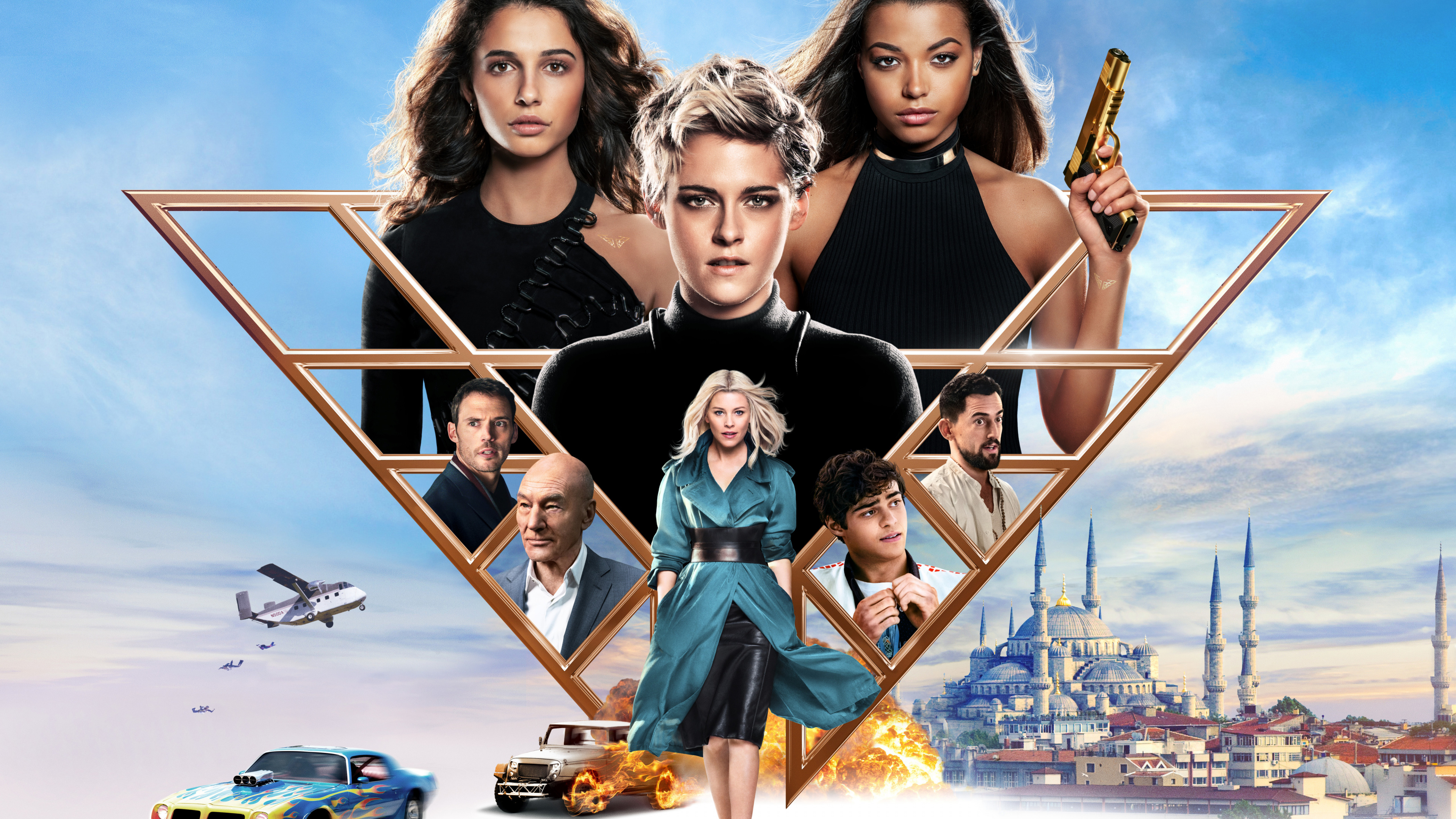 Angeles Charlis, Elizabeth Banks, Kristen Stewart, Naomi Scott, Los Ángeles de Charlie. Wallpaper in 3840x2160 Resolution