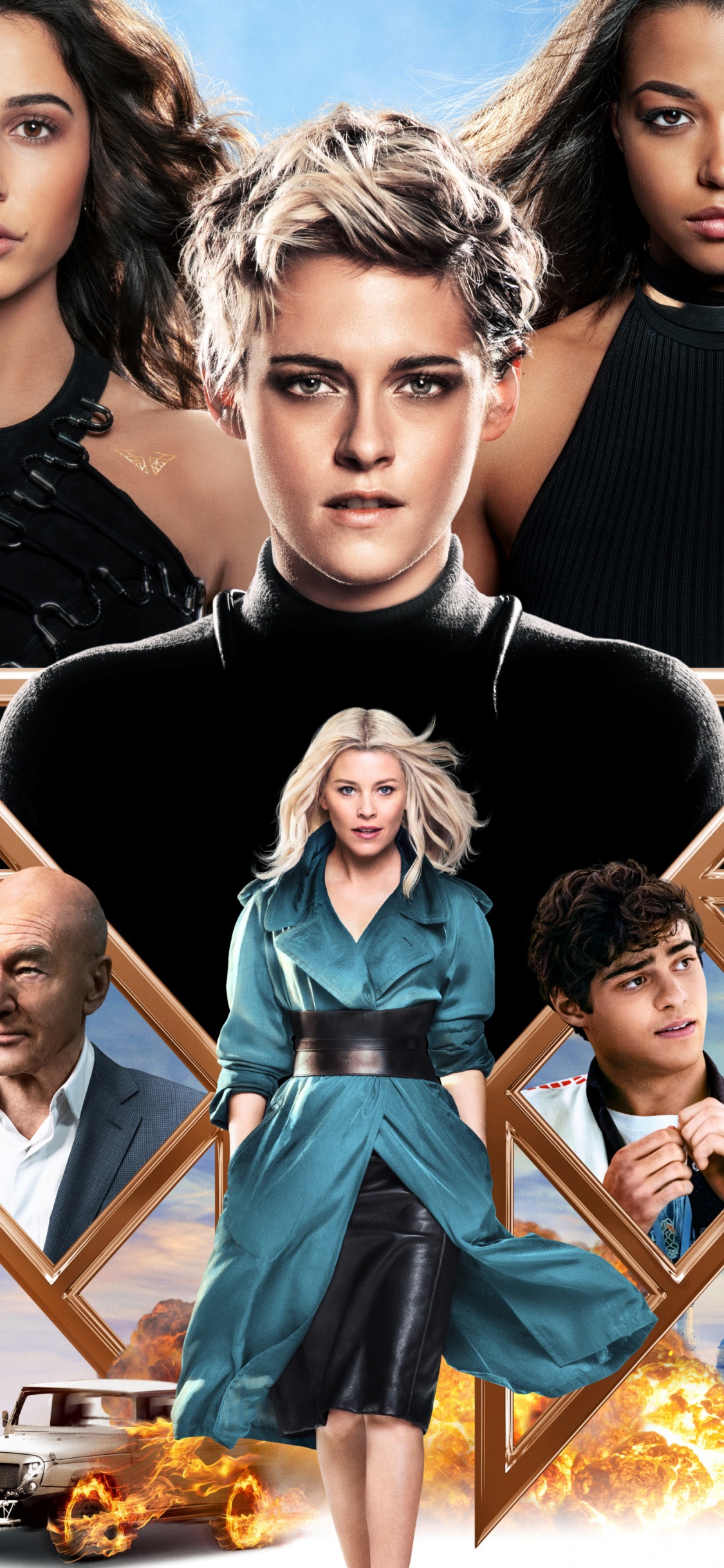 Charlis Angels, Elizabeth Banks, Kristen Stewart, Naomi Scott, Charlies Angels. Wallpaper in 1125x2436 Resolution