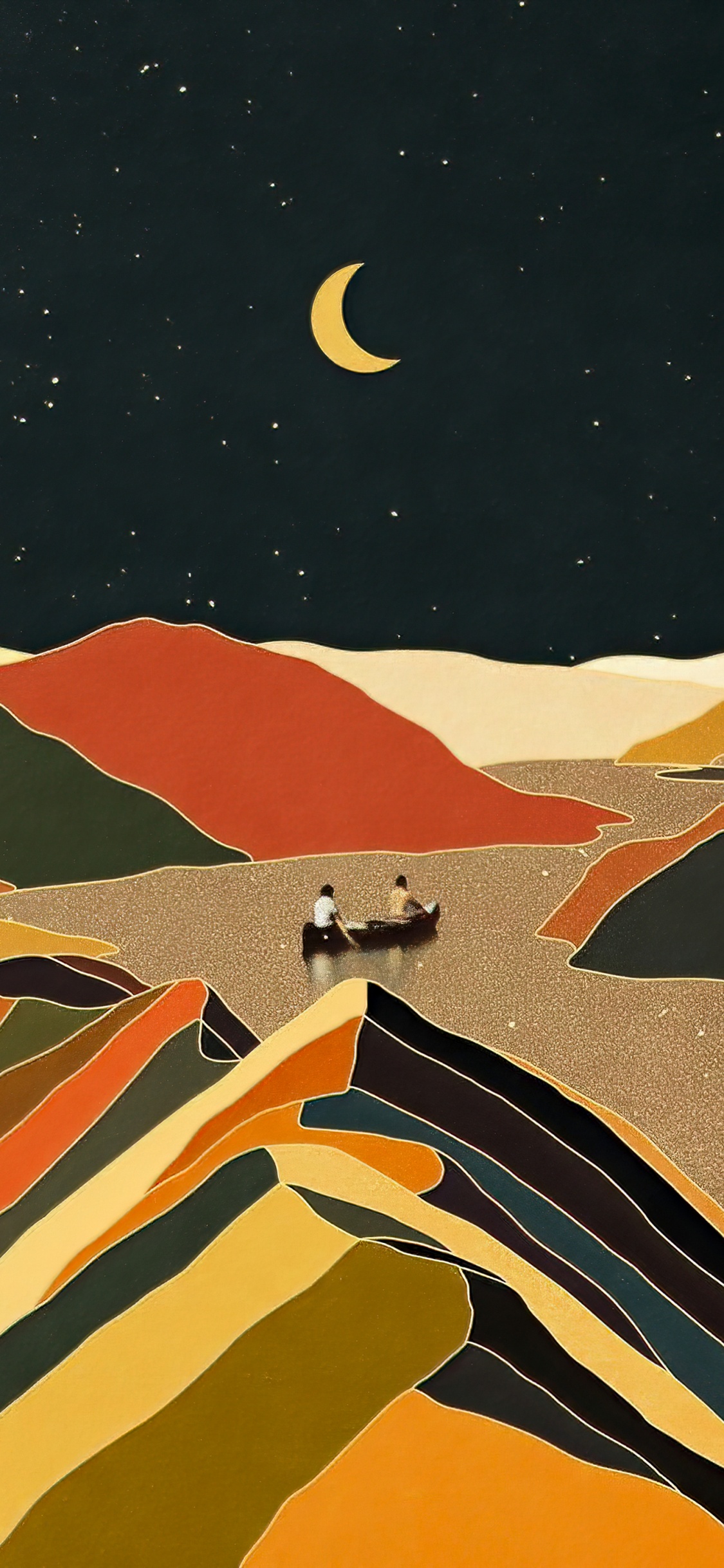 Orange, Peinture, Art, Objet Astronomique, Pente. Wallpaper in 1125x2436 Resolution