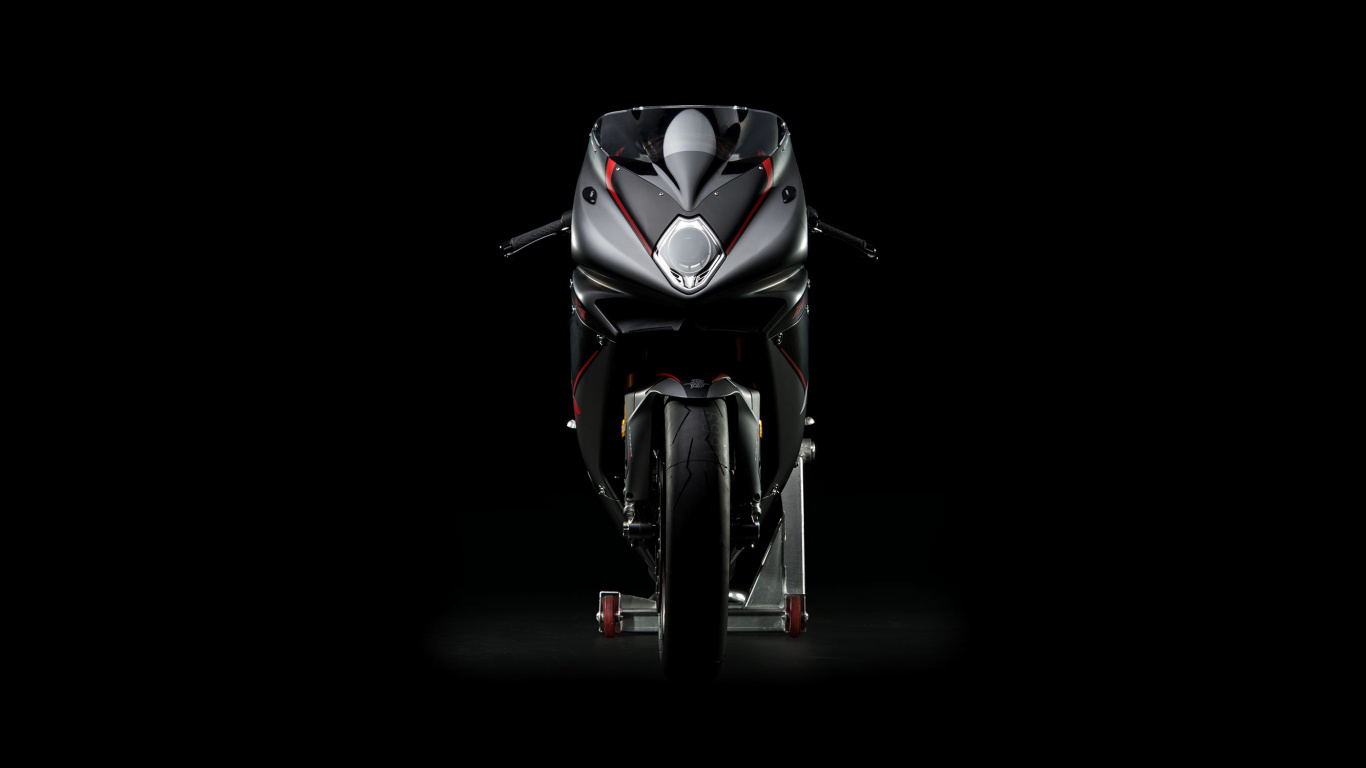 Illustration de Moto Noir et Rouge. Wallpaper in 1366x768 Resolution