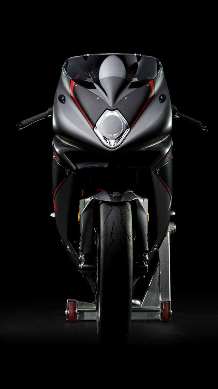 Illustration de Moto Noir et Rouge. Wallpaper in 750x1334 Resolution