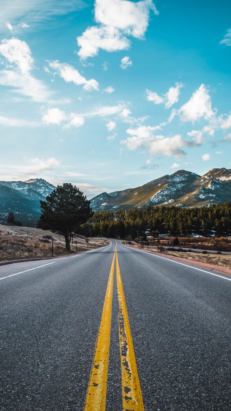 Nature, Mountain, Road, Road Trip, Mountain Range. Wallpaper in 750x1334 Resolution
