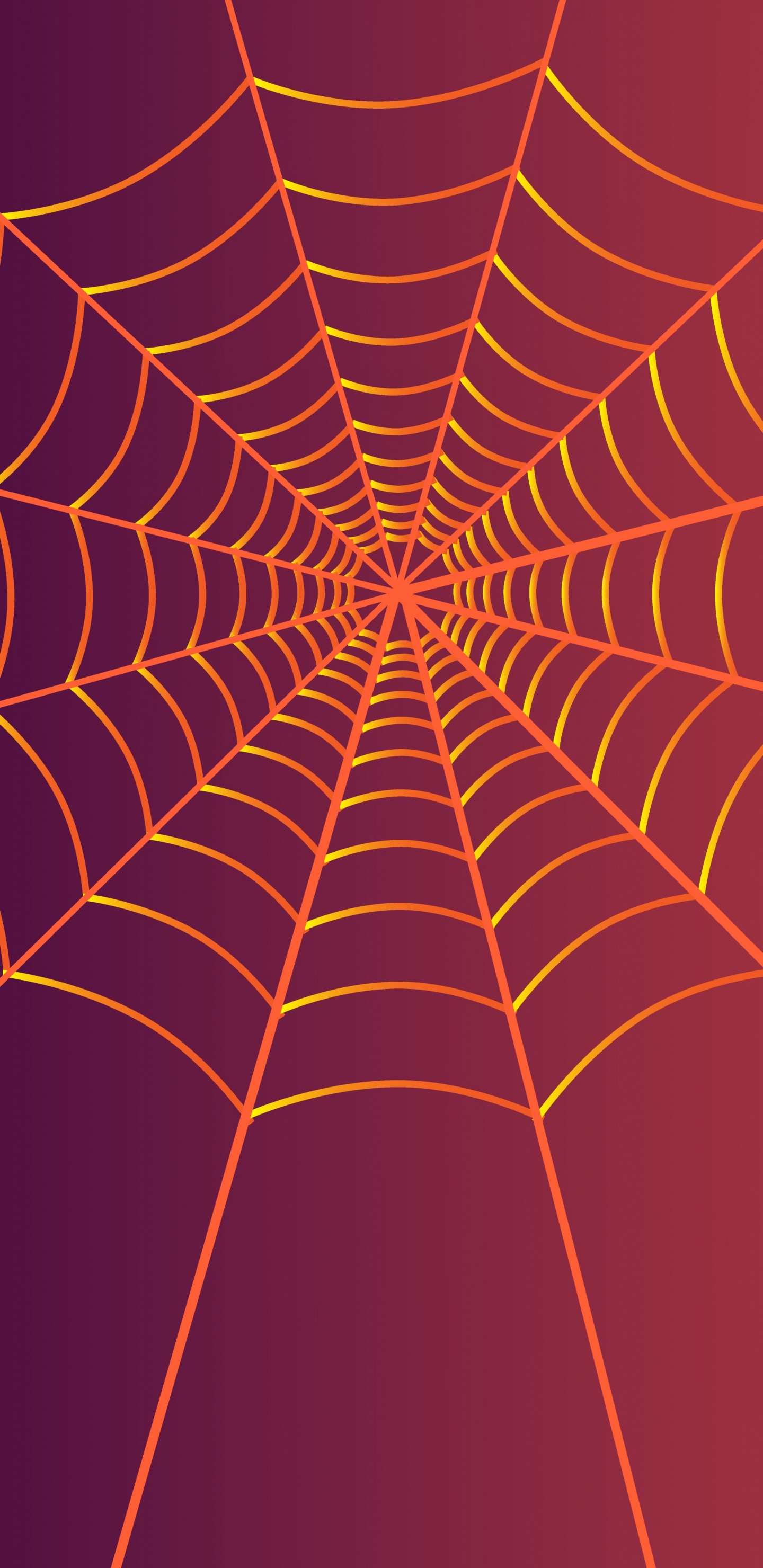 蜘蛛网, 矢量图形, 橙色, 红色的, 对称 壁纸 1440x2960 允许
